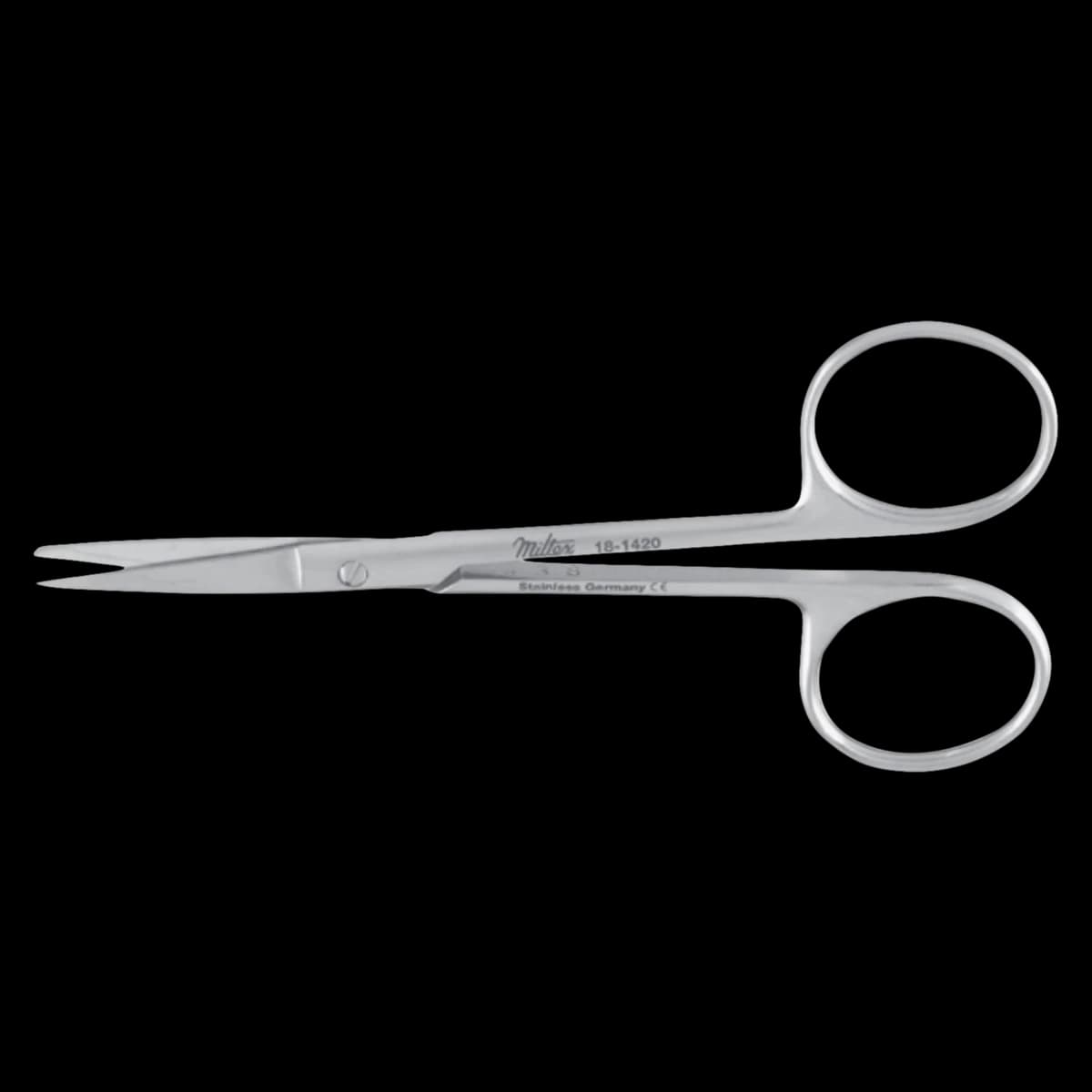 Miltex-Integra Iris Scissors, Straight, 4" (10 cm), Stainless Steel, Autoclavable, Each - Scissor Iris Straight SB - Image 1
