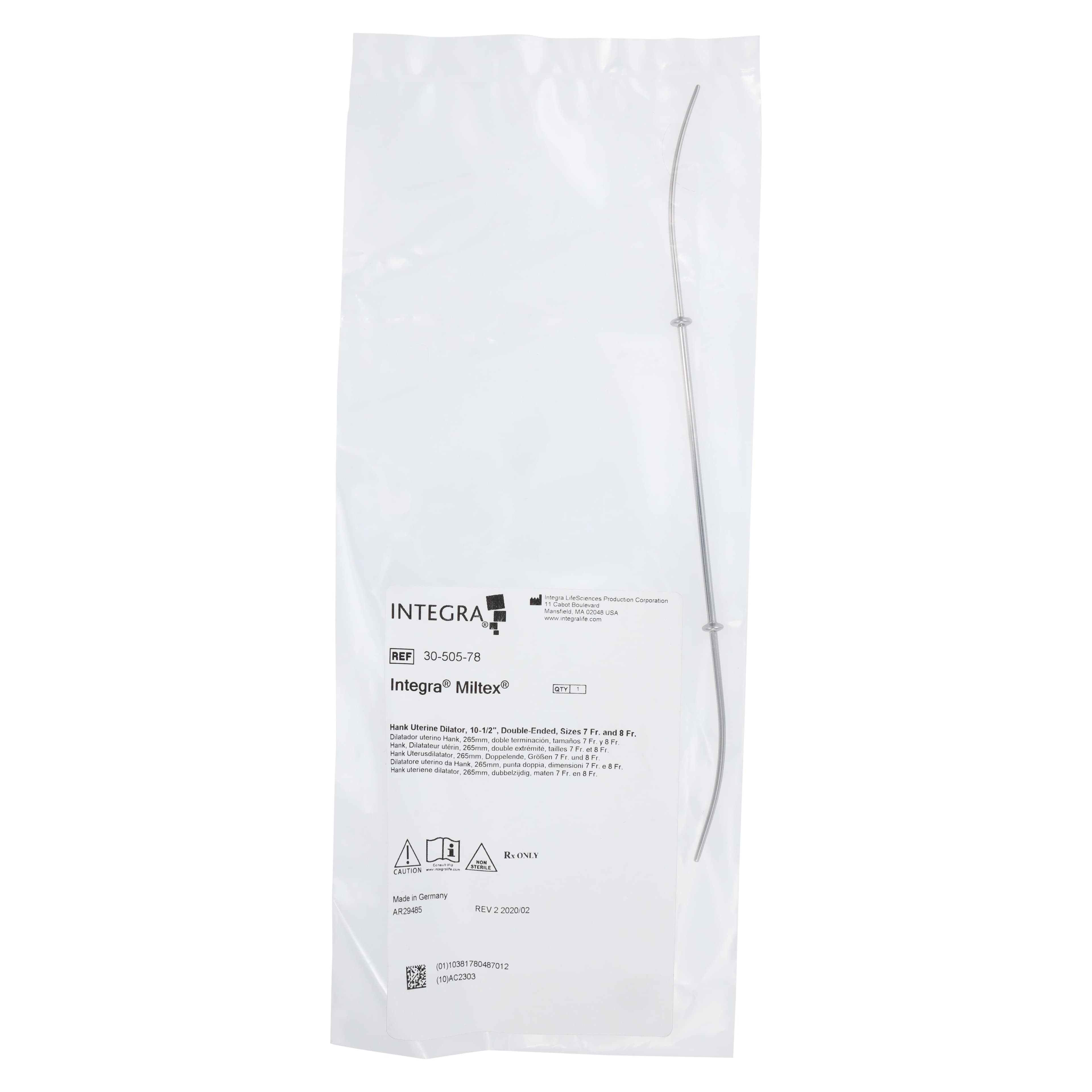 Miltex Hank Uterine Dilator, 11" Stainless Steel, Autoclavable, Reusable, Each thumbnail 6