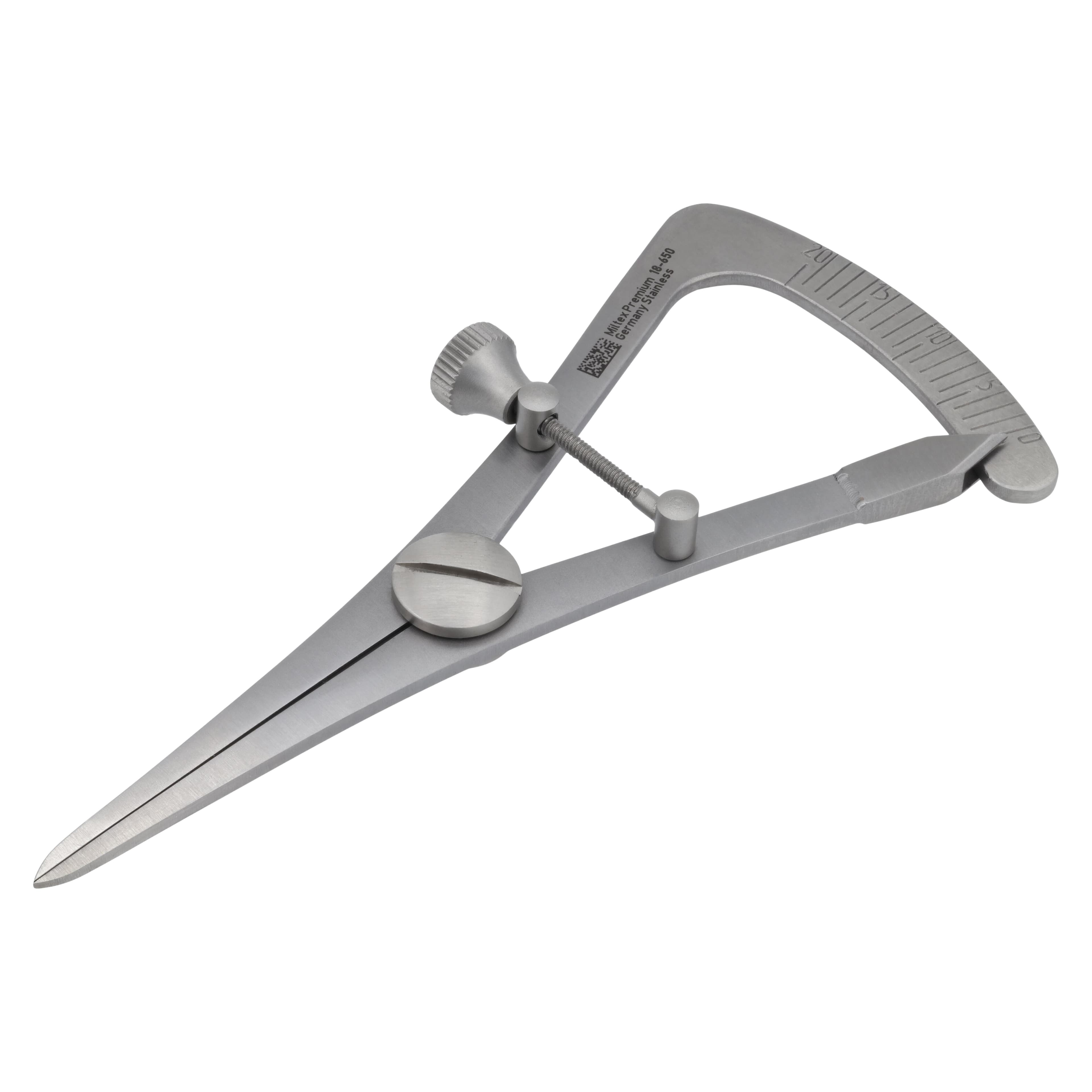 Miltex 3.25" Castroviejo Combination Measuring and Marking Caliper, Graduated 0-20 mm, Stainless Steel thumbnail 2