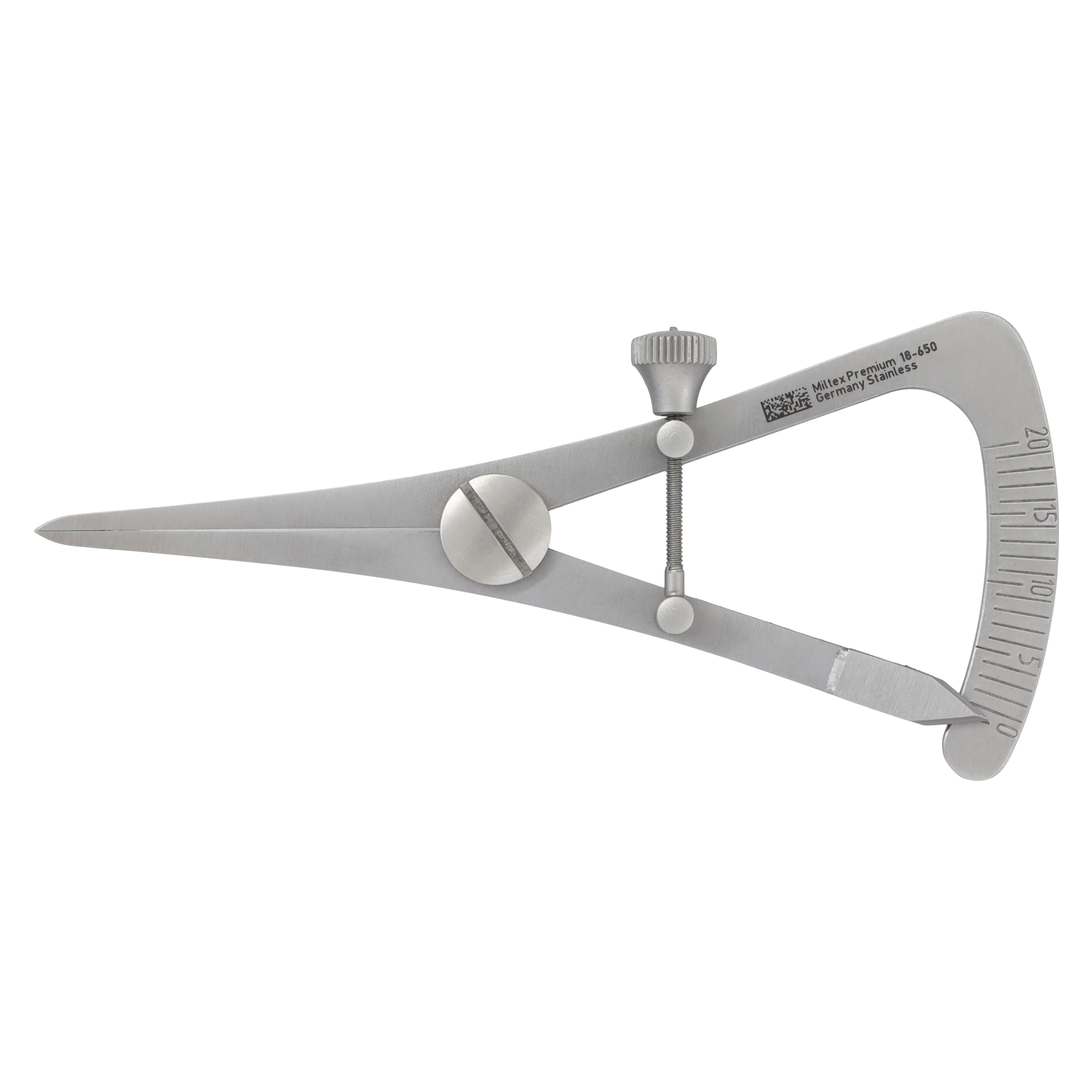 Miltex 3.25" Castroviejo Combination Measuring and Marking Caliper, Graduated 0-20 mm, Stainless Steel thumbnail 5