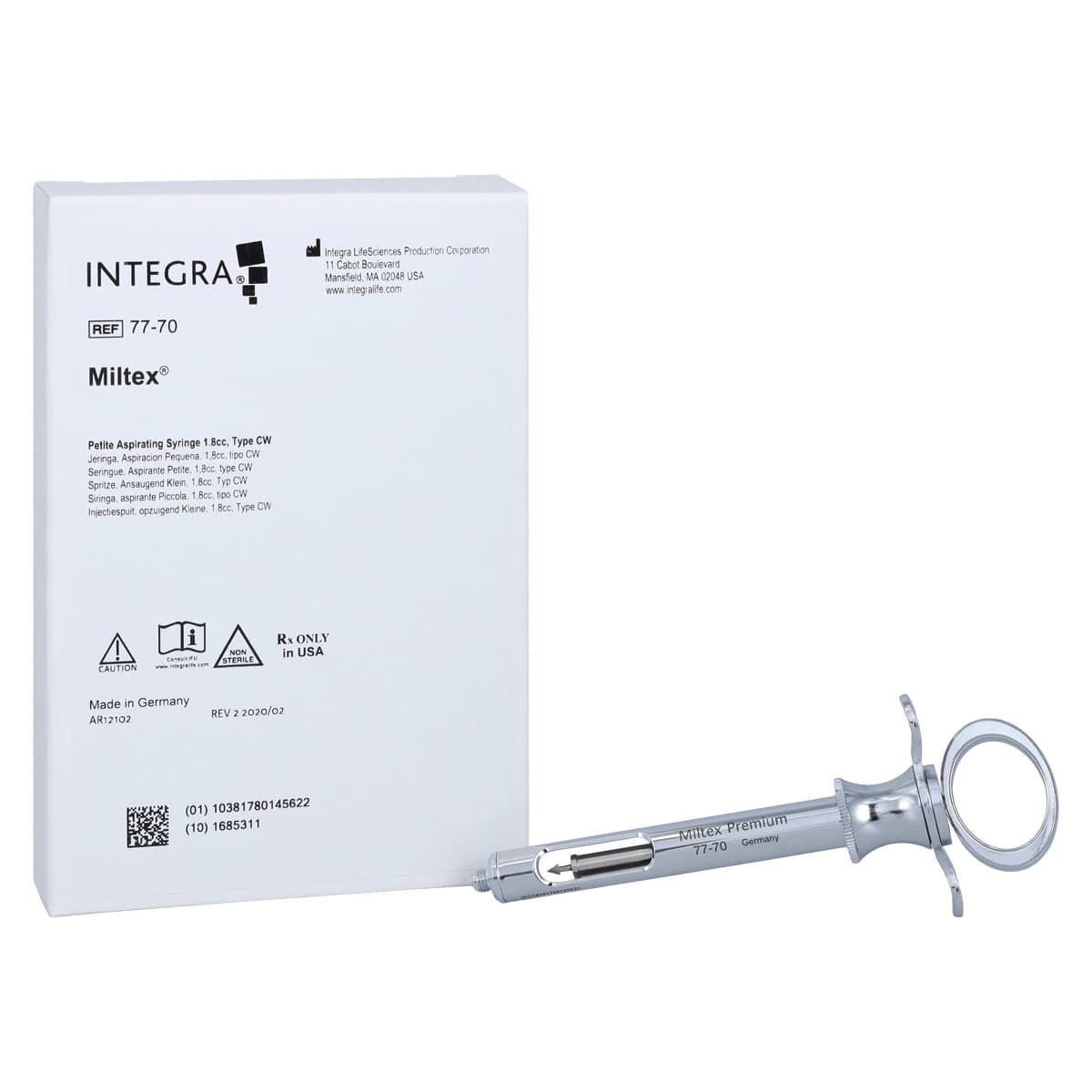 Miltex Petite Aspirating Syringe, 1.8cc, Cook-Waite (CW) Type, 77-70 thumbnail 2