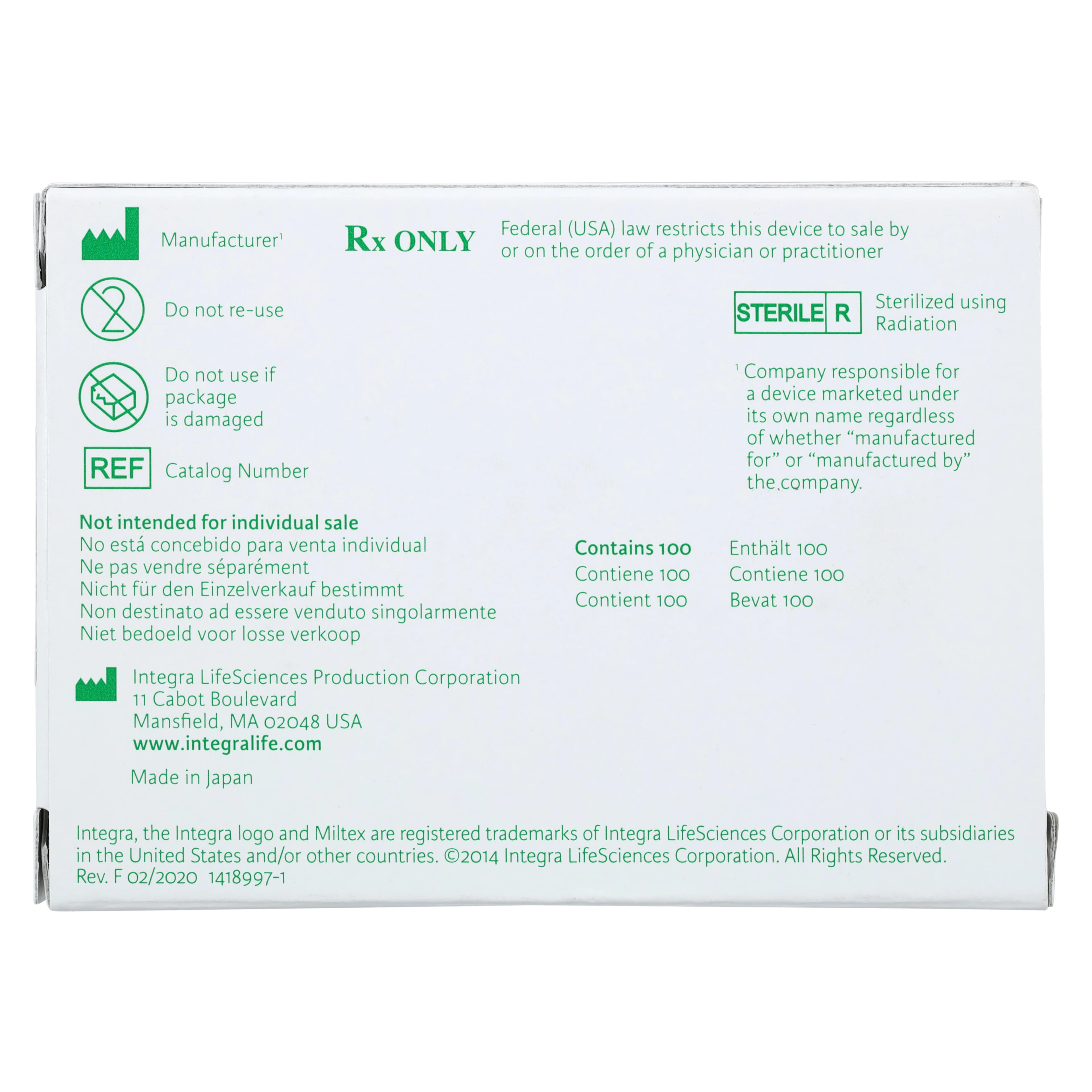 Miltex #12B Stainless Steel Sterile Surgical Scalpel Blade, Double-Edge, 100/Box, 4-312B thumbnail 6
