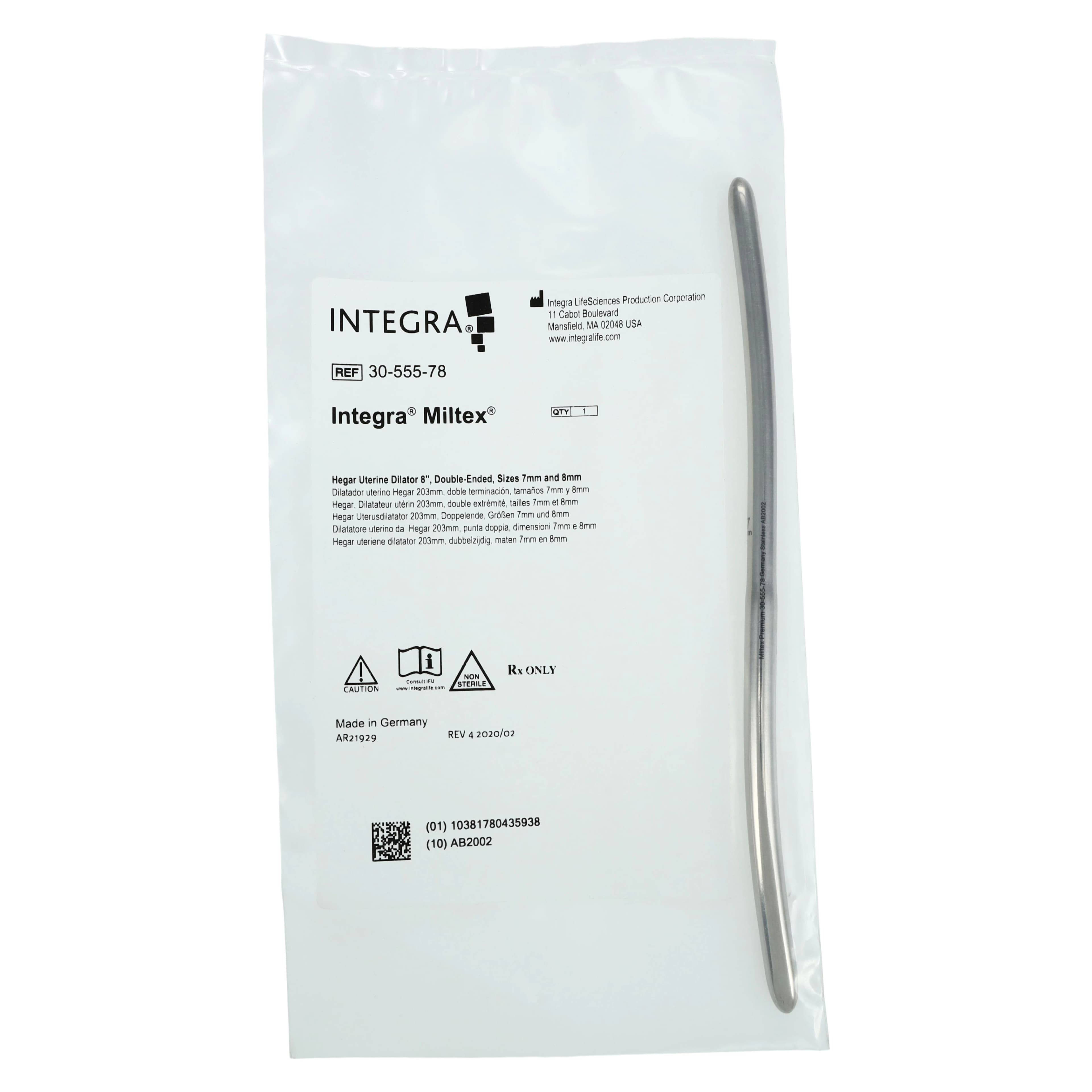 Hegar Uterine Dilator, 7-1/2" Stainless Steel, Autoclavable, Reusable, Each thumbnail 7