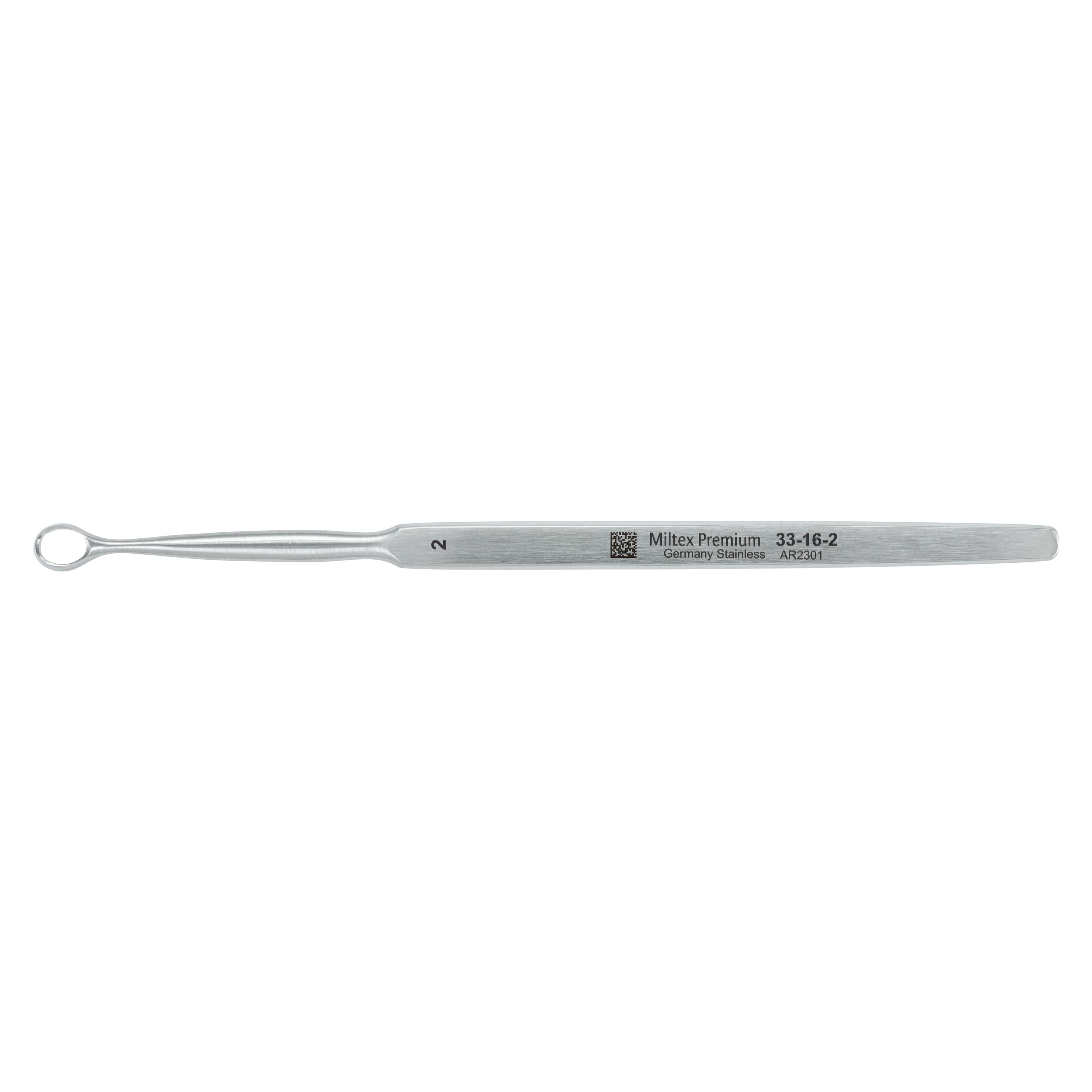 Miltex Piffard Dermal Curette, Size 2, Oval, 5-1/2", Stainless Steel thumbnail 2