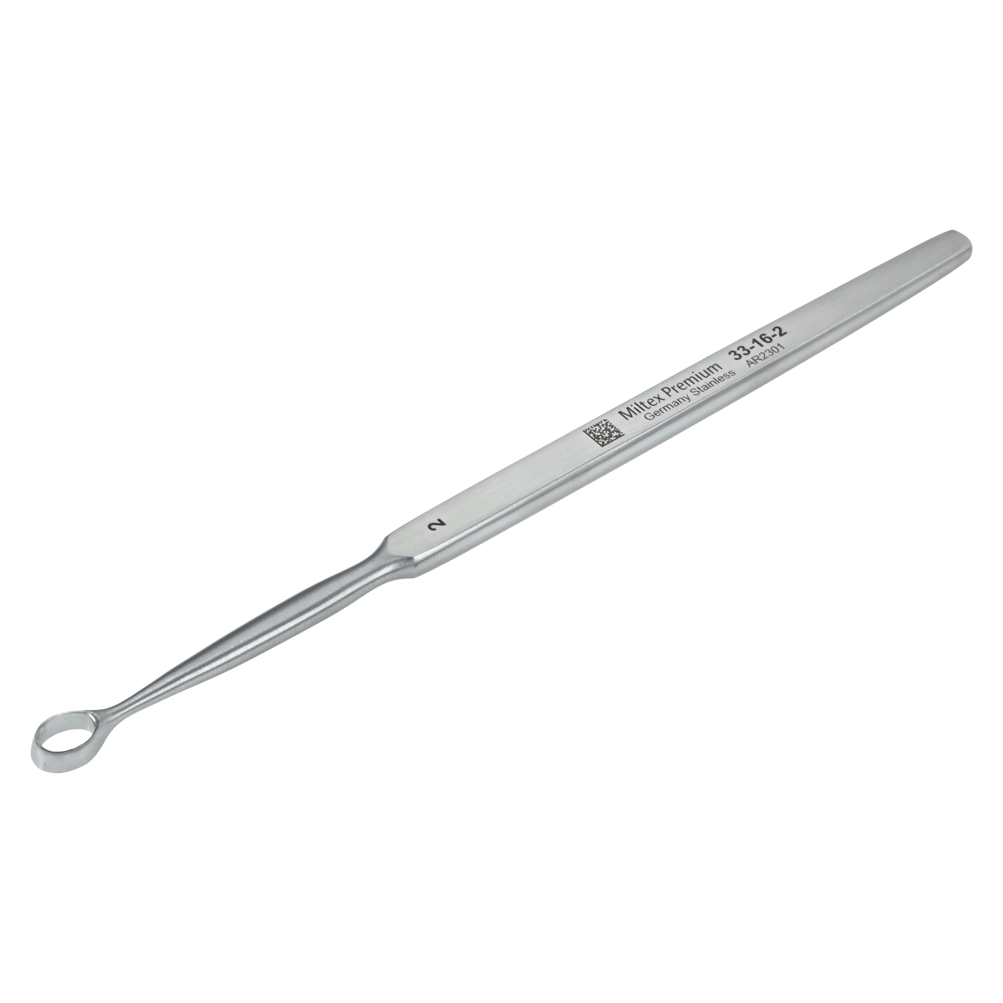Miltex Piffard Dermal Curette, Size 2, Oval, 5-1/2", Stainless Steel thumbnail 4