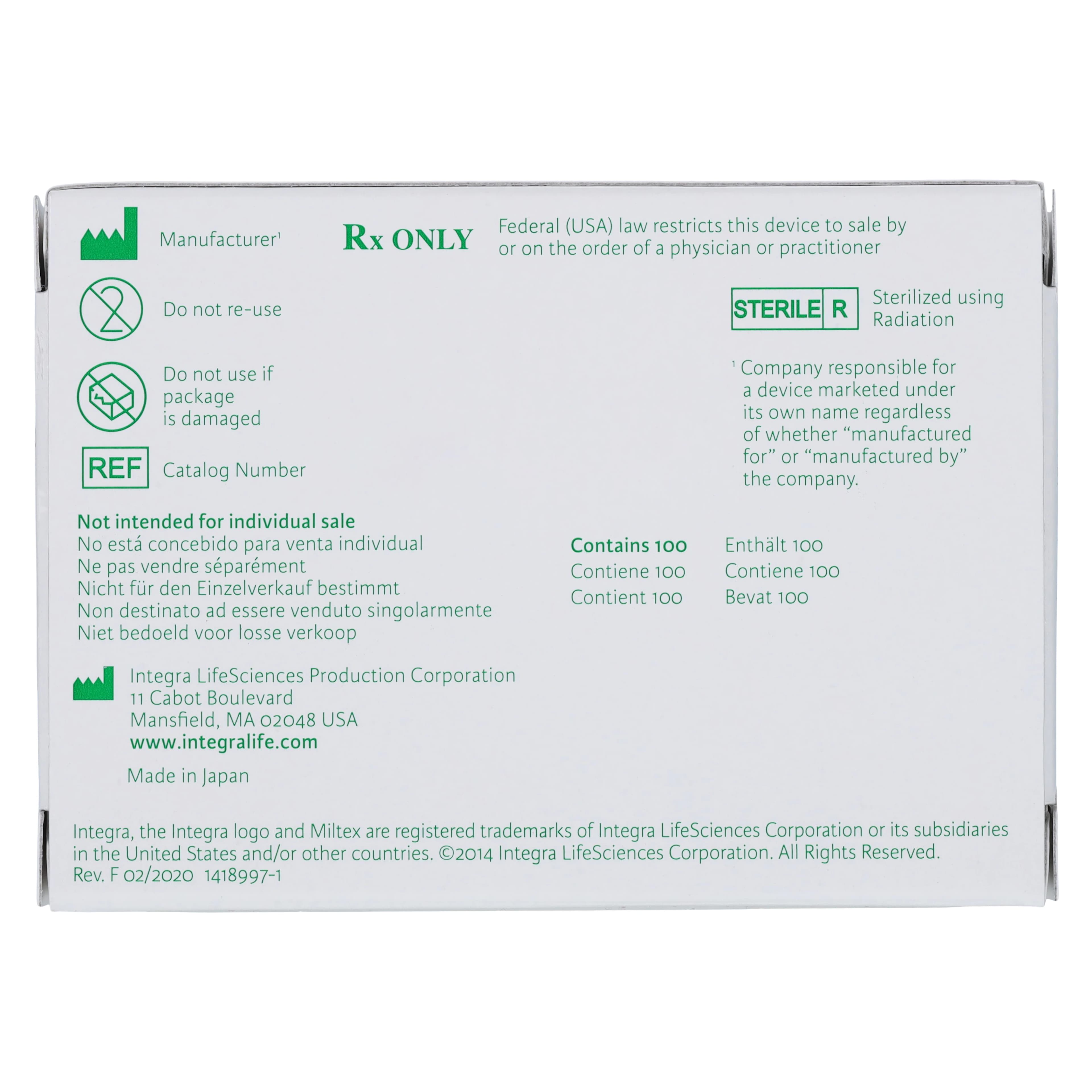 Miltex #15 Stainless Steel Sterile Surgical Blades, Individually Wrapped, 100/Box, 4-315 thumbnail 6