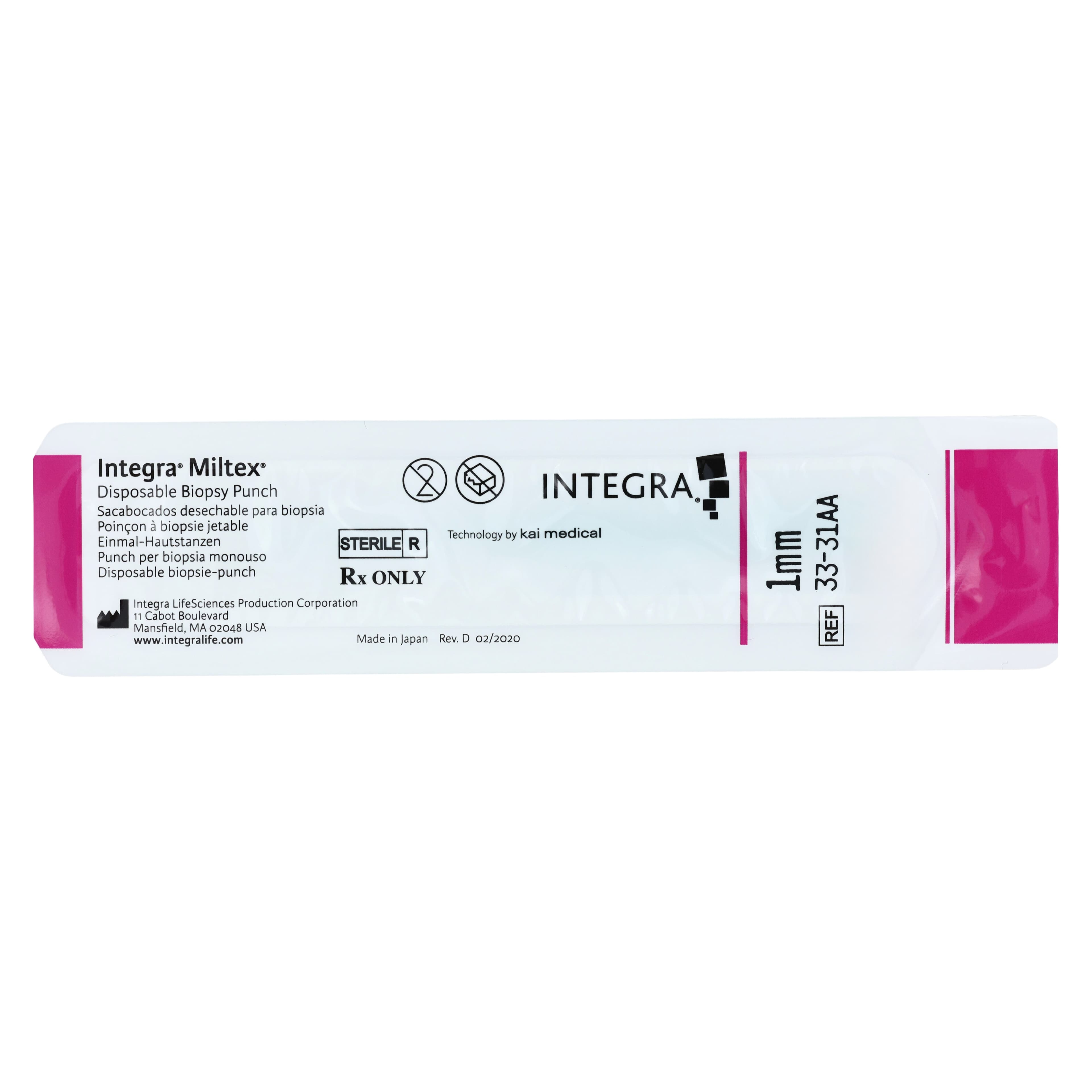 Miltex-Integra Standard Biopsy Punch, 1.0 mm, Sterile, Disposable, 50/Box, 33-31AA thumbnail 4