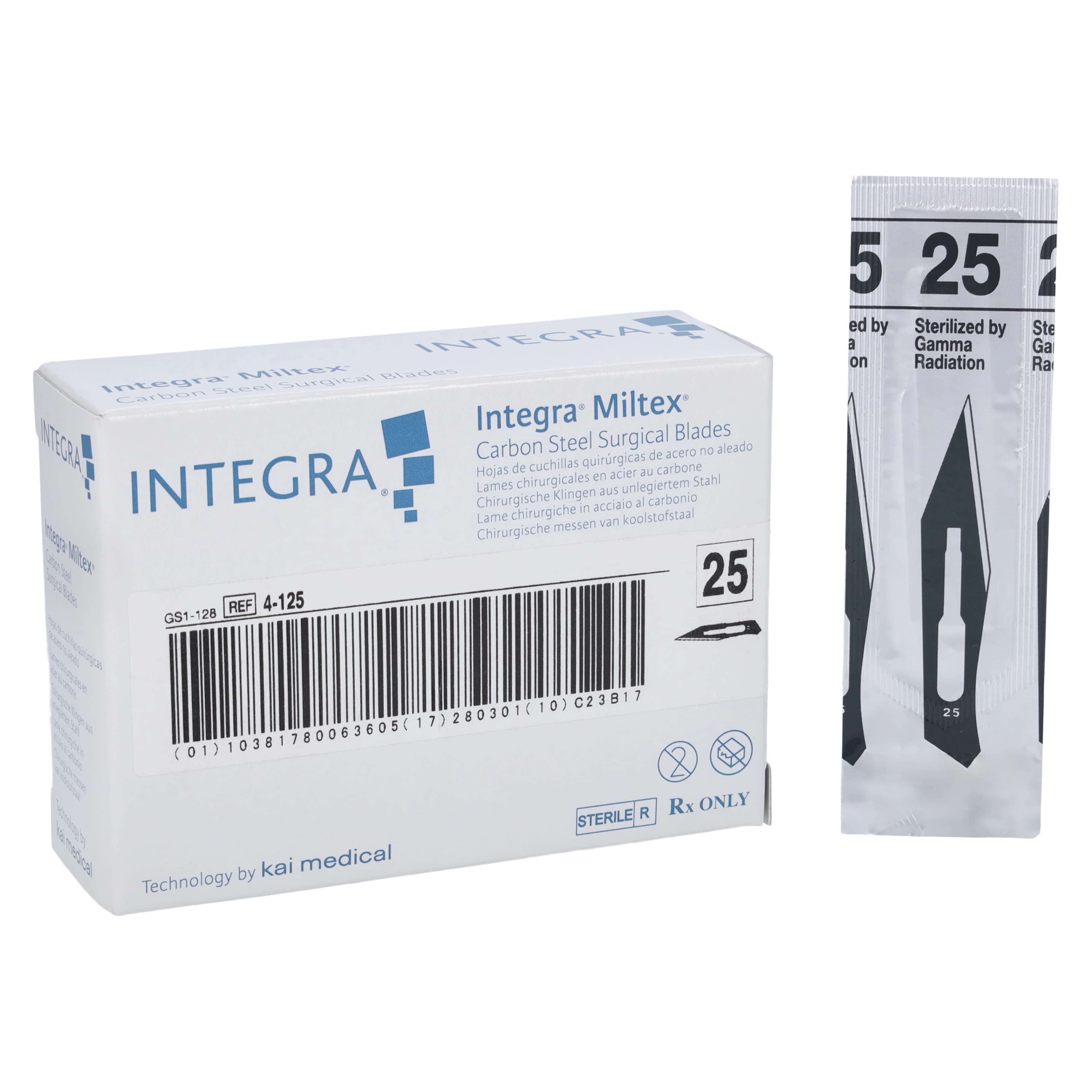 Integra Miltex Carbon Steel Sterile Surgical Blade #25, 100/Box, 4-125 thumbnail 2