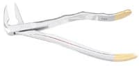 Miltex #859 Tungsten Carbide Extracting Forceps, Serrated Beaks, 24kt Gold-Plated Handle Tips, 1 Each - Miltex Extraction Forceps - Tungsten Carbide Beaks - Lower Root Tips and Molars - Delicate, Serrated - Image 1