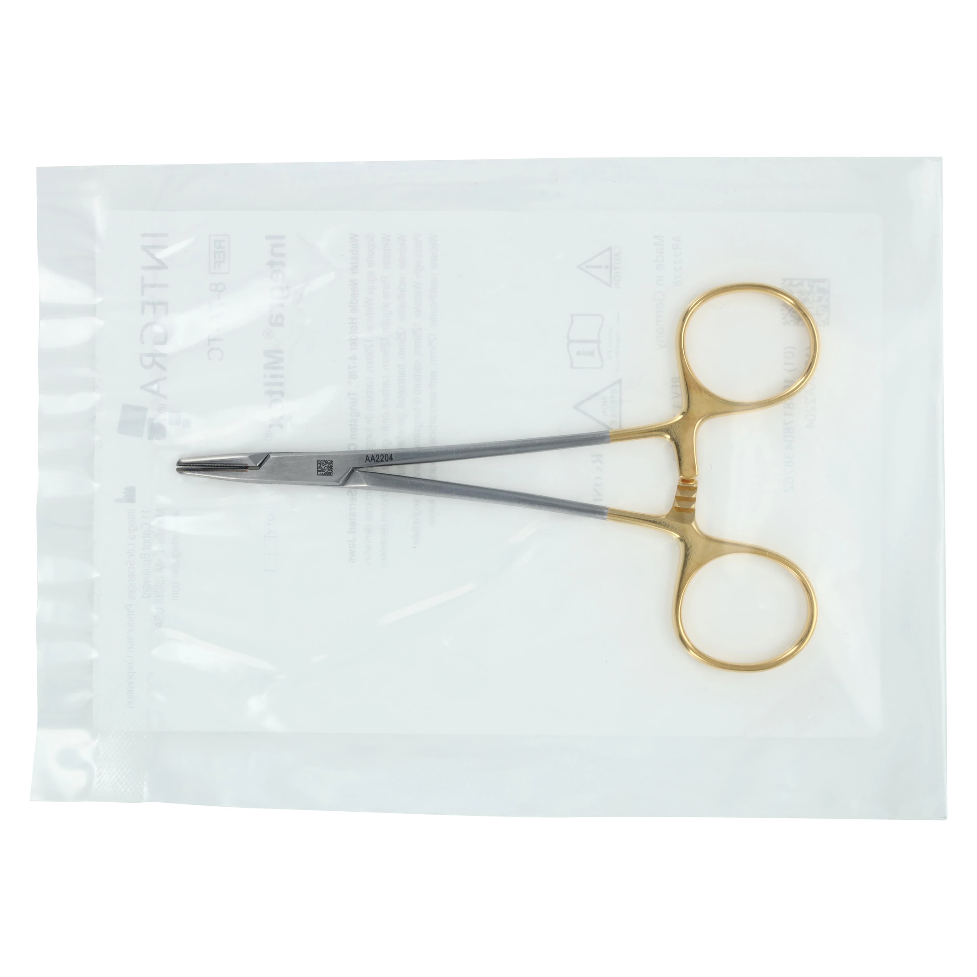 Miltex Webster Needle Holder, Serrated Jaw, 4-3/4" (12 cm), Tungsten Carbide - Webster Needle Holder X-delcte - Image 1