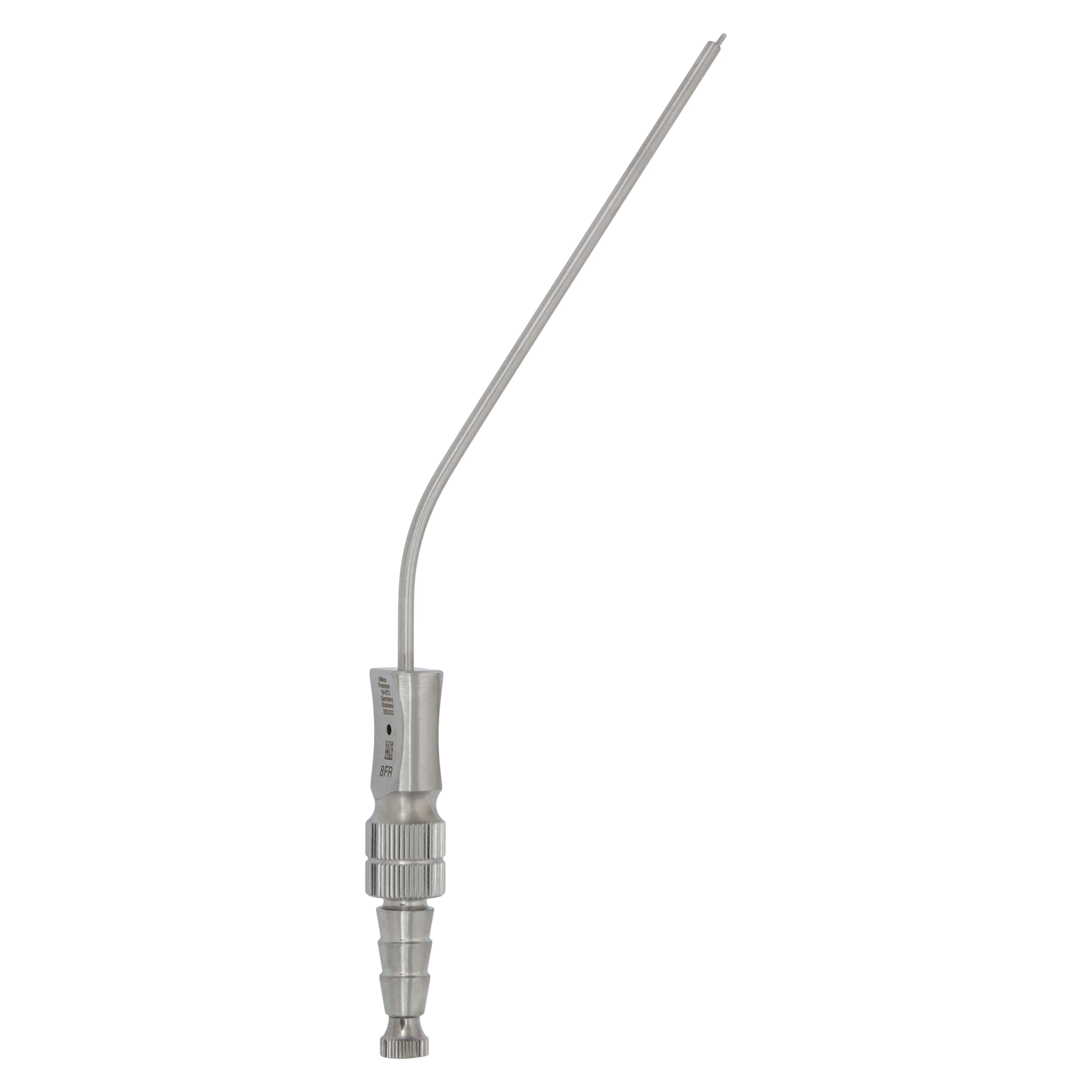 Integra Miltex Frazier Suction Tube 8FR, 145° Angle, Stainless Steel, 187.5mm, Autoclavable, 19-573 thumbnail 2