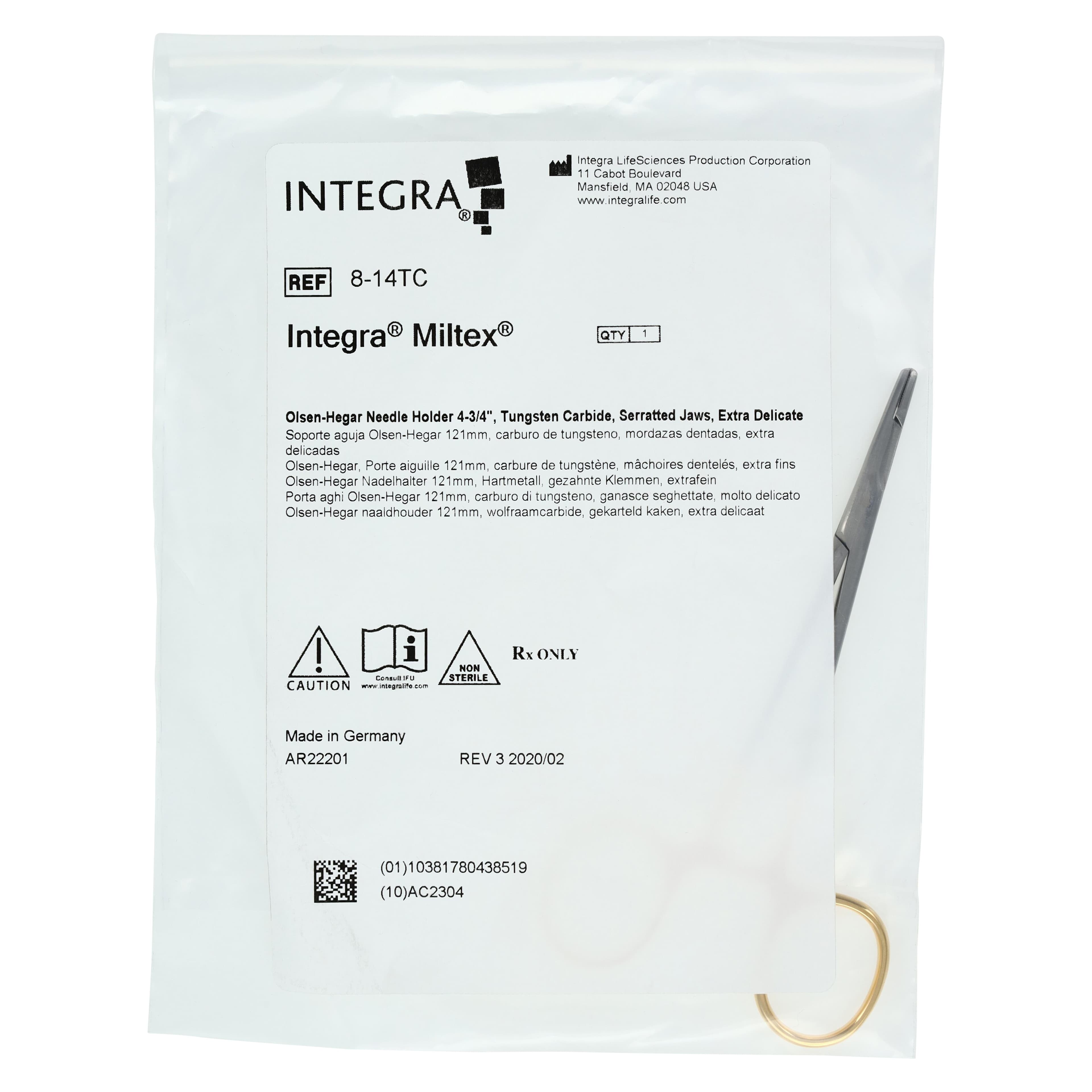 Olsen-Hegar Needle Holder with Suture Scissors, Serrated Jaw, Tungsten Carbide, 4-3/4" thumbnail 5