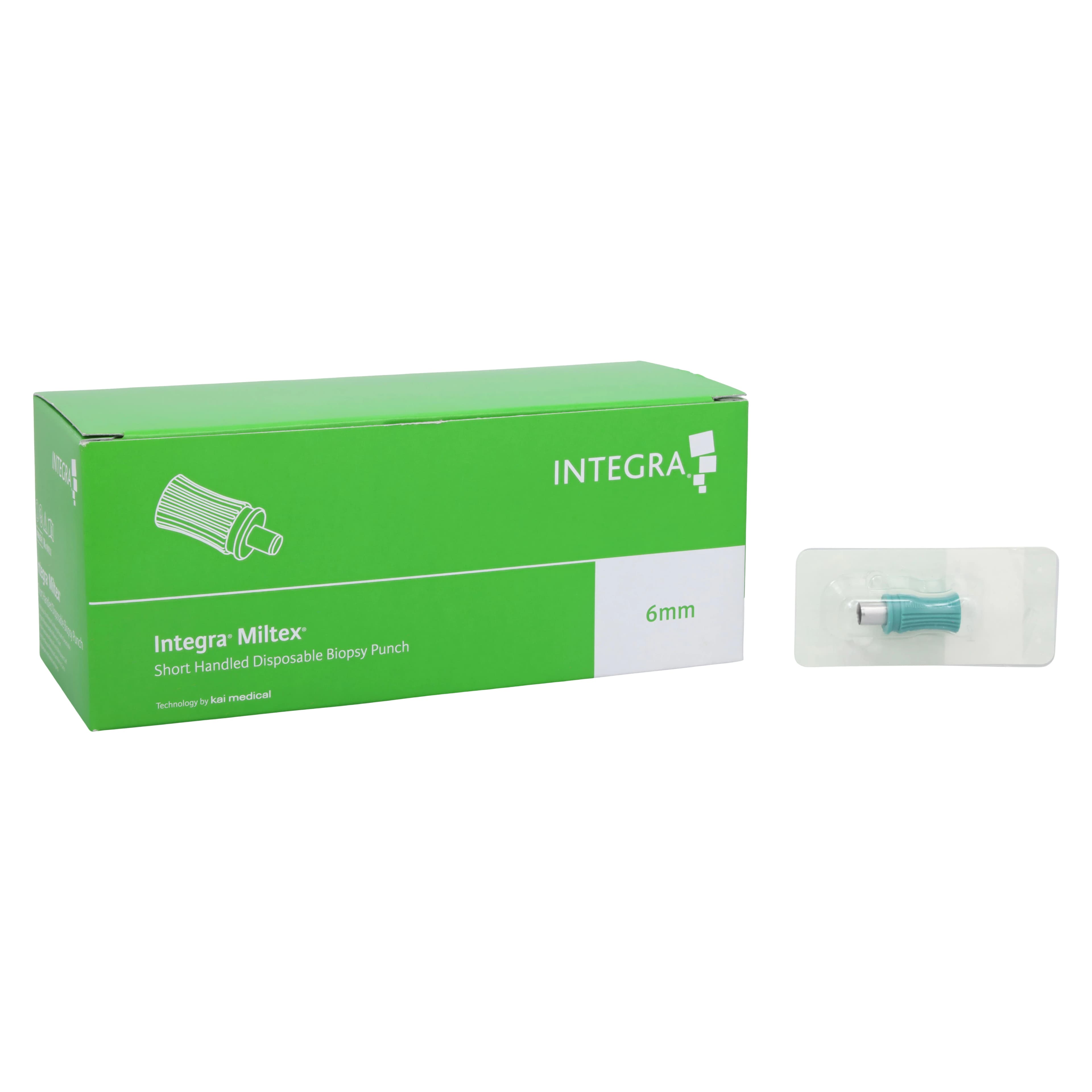 Integra Miltex Short Handle Biopsy Punch, 6.0 mm, Sterile, Disposable, 50/Box, 33-36-SH - Short Handled Biopsy Punch 6mm Box of 50 - Image 1