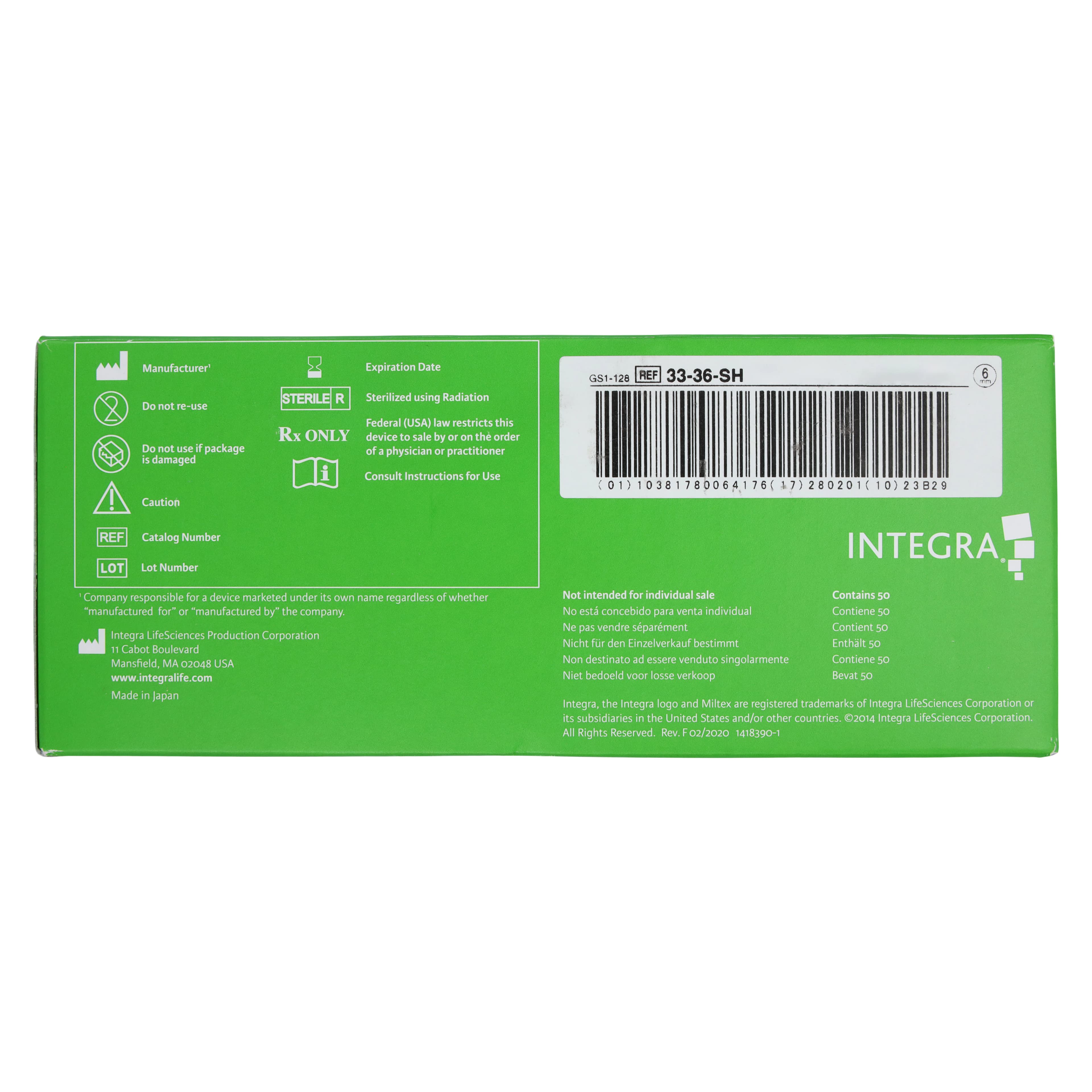 Integra Miltex Short Handle Biopsy Punch, 6.0 mm, Sterile, Disposable, 50/Box, 33-36-SH thumbnail 6