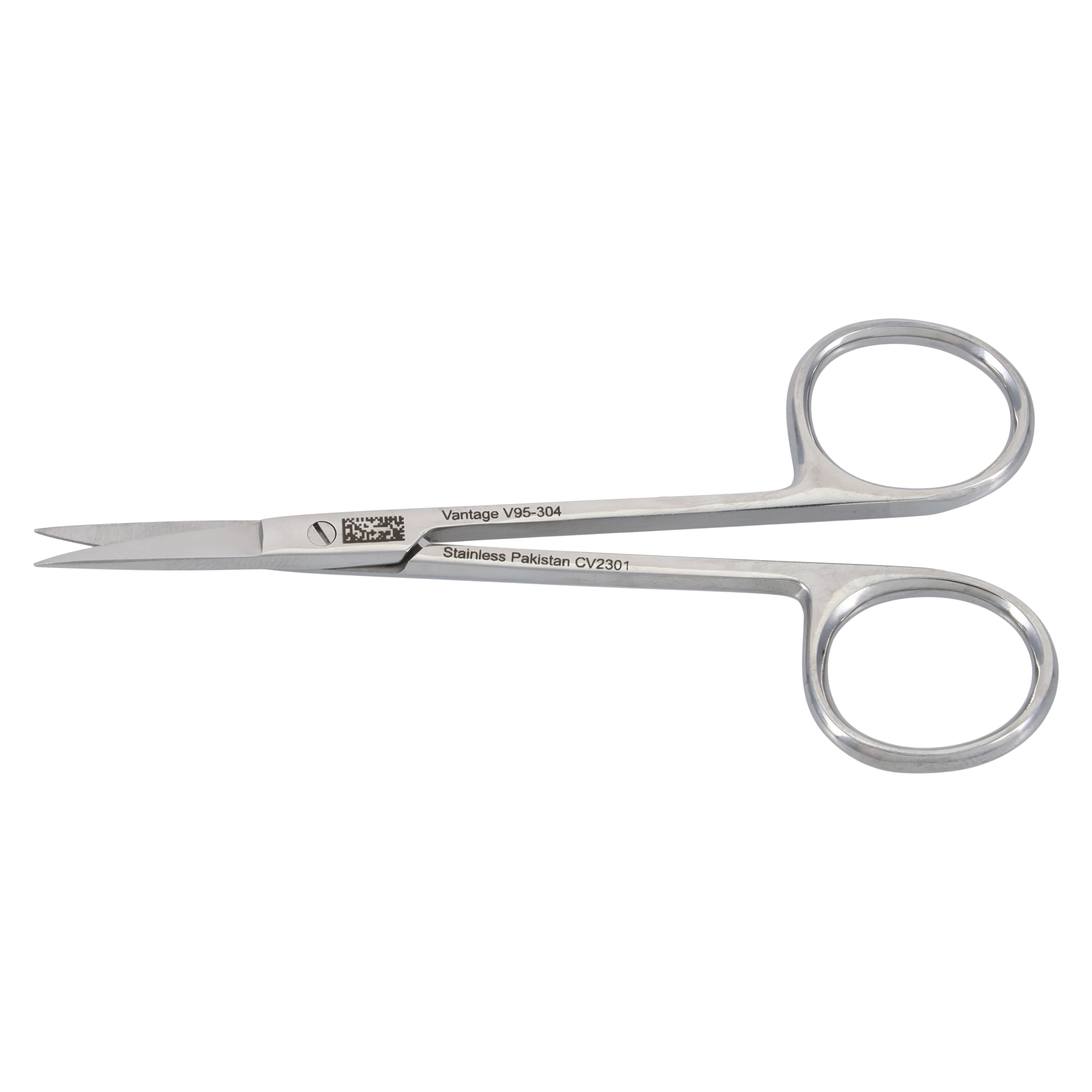 Miltex Vantage Iris Scissors, 4-1/8" Straight, Stainless Steel, V95-304 - Iris Scissors 4-1/8" Straight - Image 1