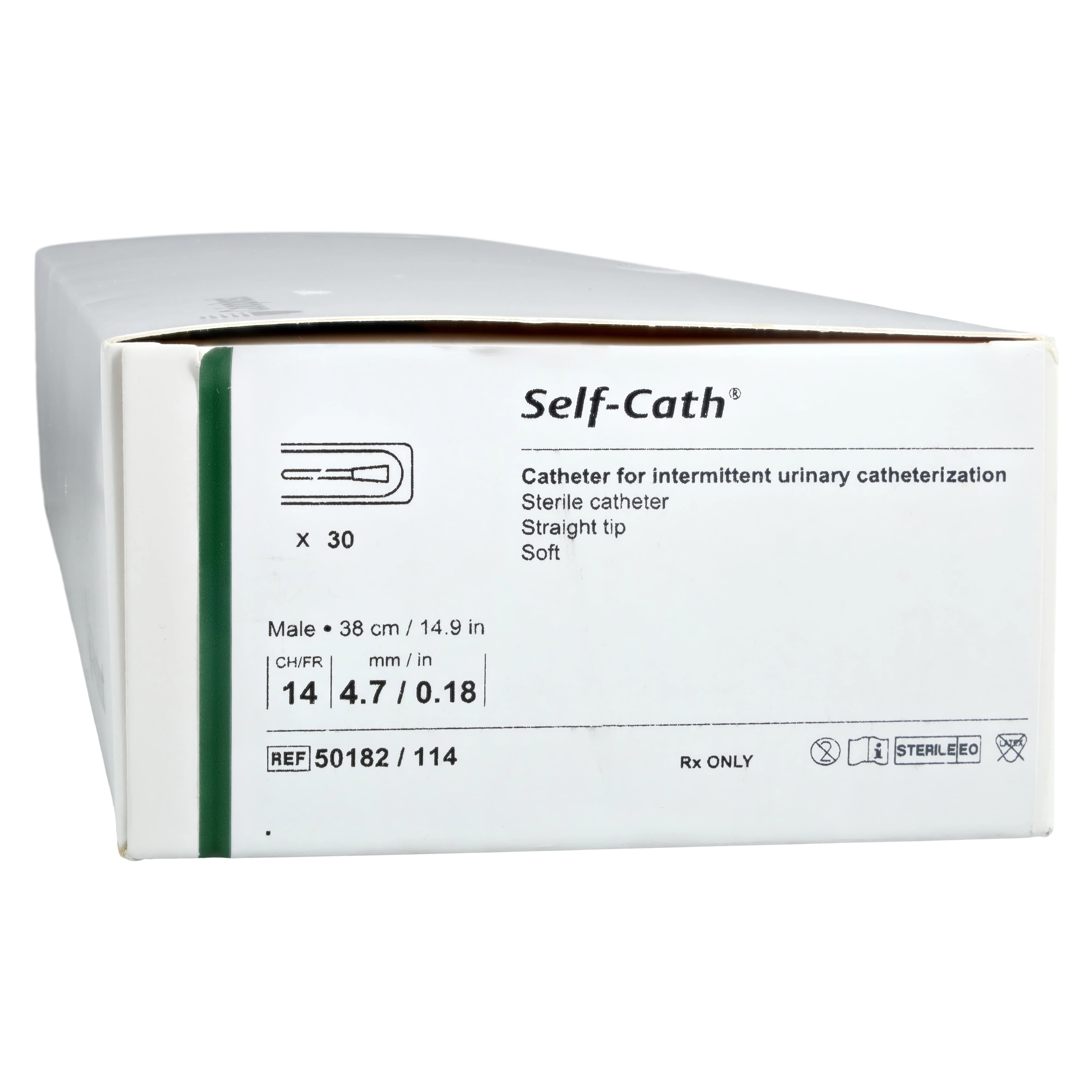 Mentor Self-Cath Intermittent Catheter, Straight Tip, Silicone, 14 Fr, Sterile, Funnel End - Cath Soft 14fr Sterl Funn - Image 1