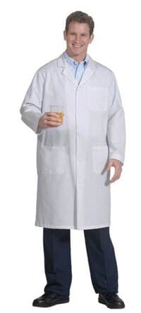 Fashion Seal Men's Extra Long White Lab Coat, 45 in, 65% Polyester / 35% Cotton, 3 Pockets, Reusable - Lab Coat Extra Long Men'S Wht - Image 1