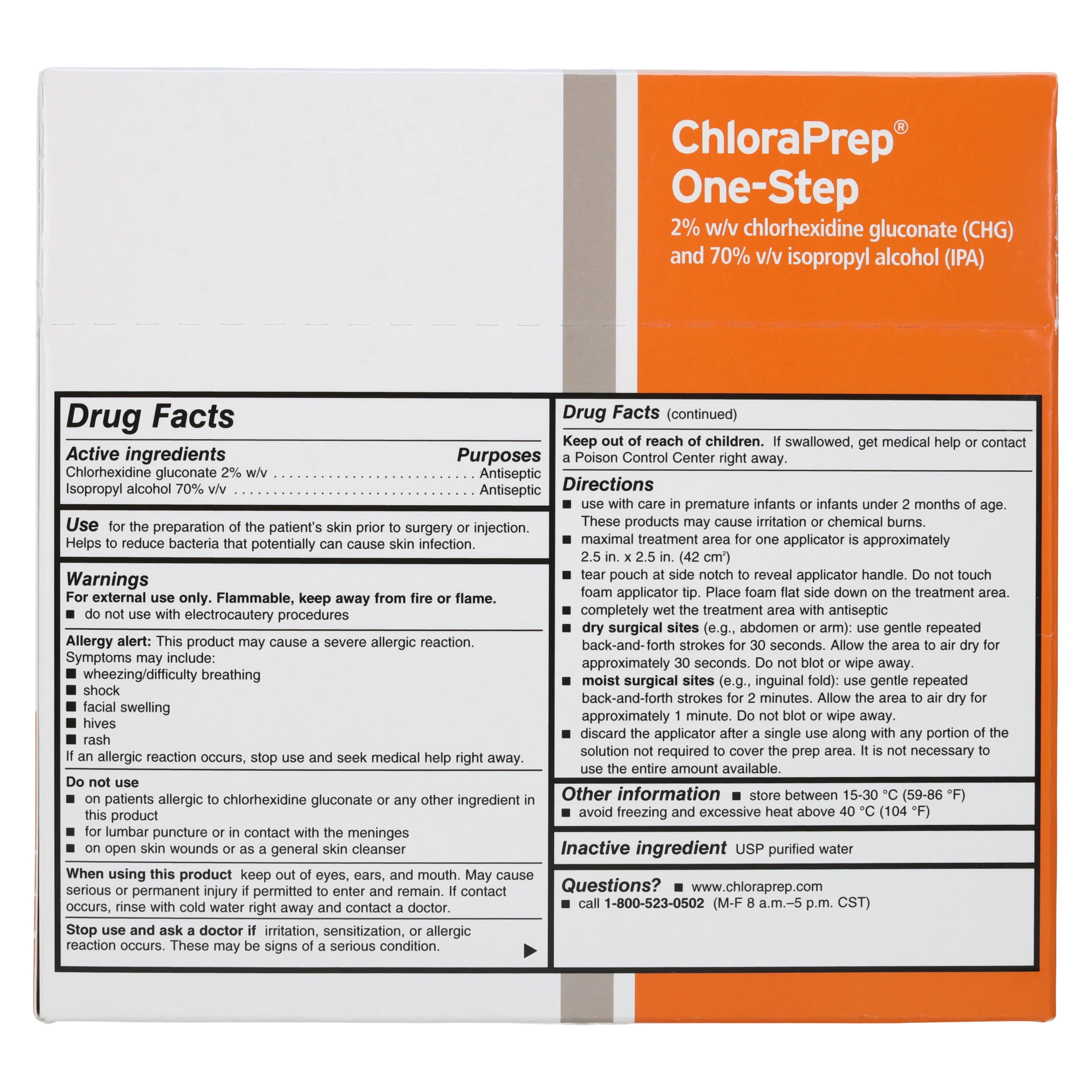 ChloraPrep Swabstick Single, 2% Chlorhexidine Gluconate/70% Isopropyl Alcohol, 1.75mL, Non-Sterile thumbnail 5