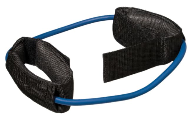 CanDo Exercise Tubing with Ankle Cuffs, Silver (Medium Resistance) - Cando Tubing w/Ankle Cuffs - Image 1
