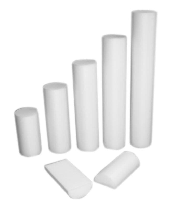 CanDo Half Round Foam Roller, 12" x 4", White - Cando Foam Roller Half Round - Image 1