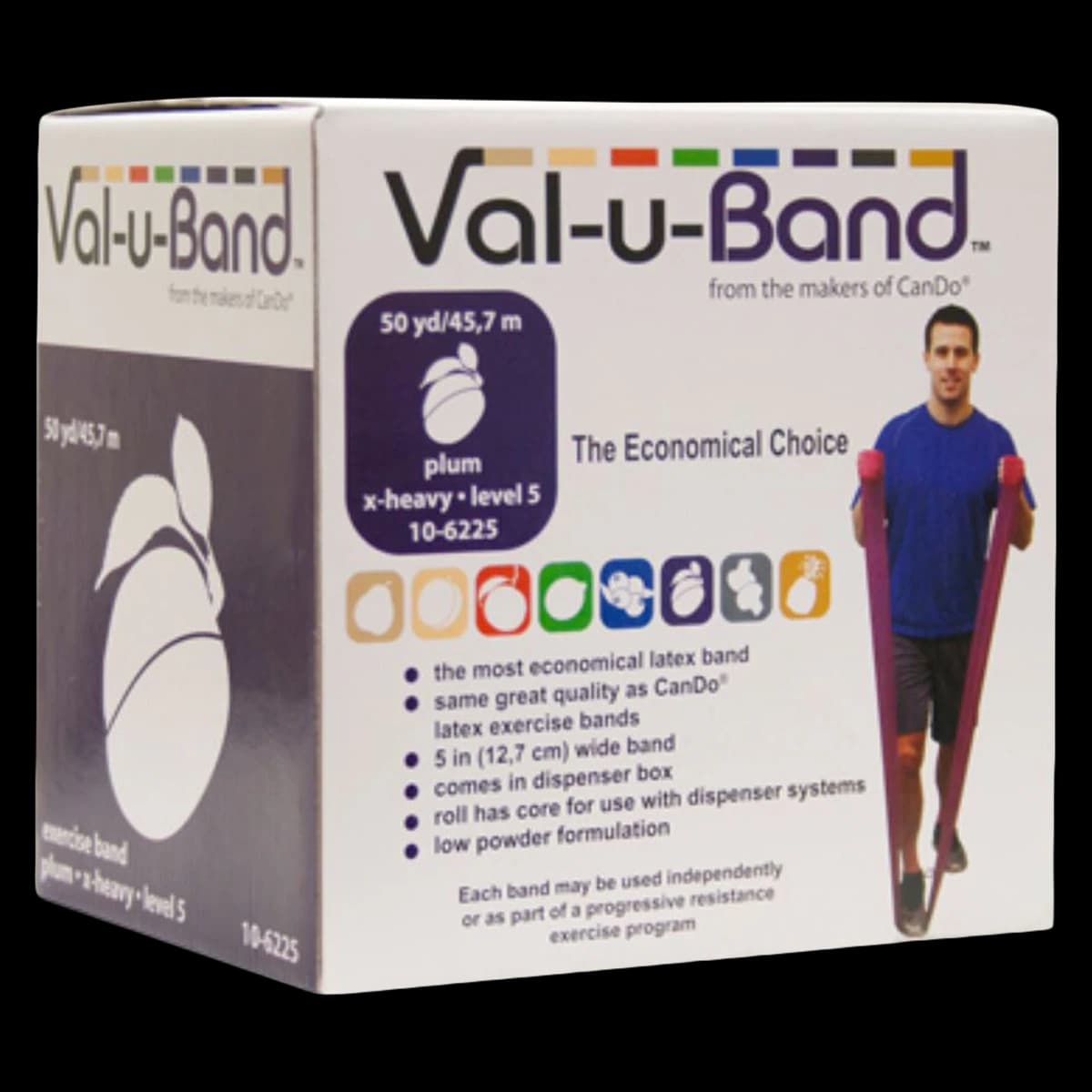 Val-u-Band Exercise Band, Plum, Level 5/7, 5" x 50 yd Roll - ValuBand Low Powder Plum - Image 1