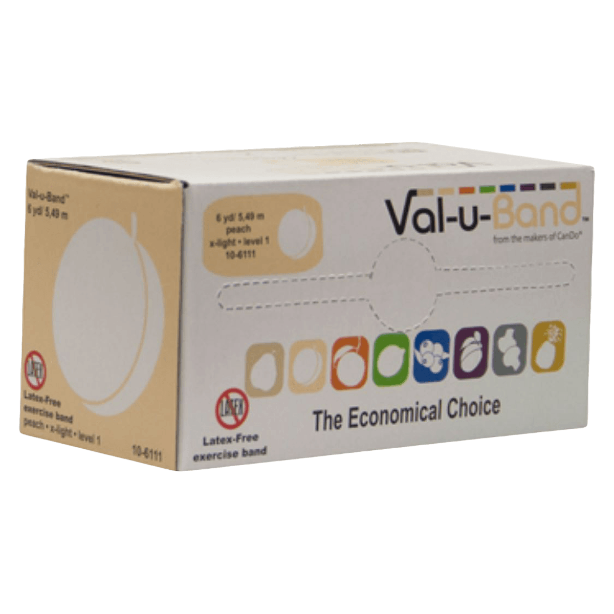 Val-u-Band Exercise Band, 6 yd x 5", Peach (Level 1), Fabrication Enterprises - ValuBand LF Peach - Image 1