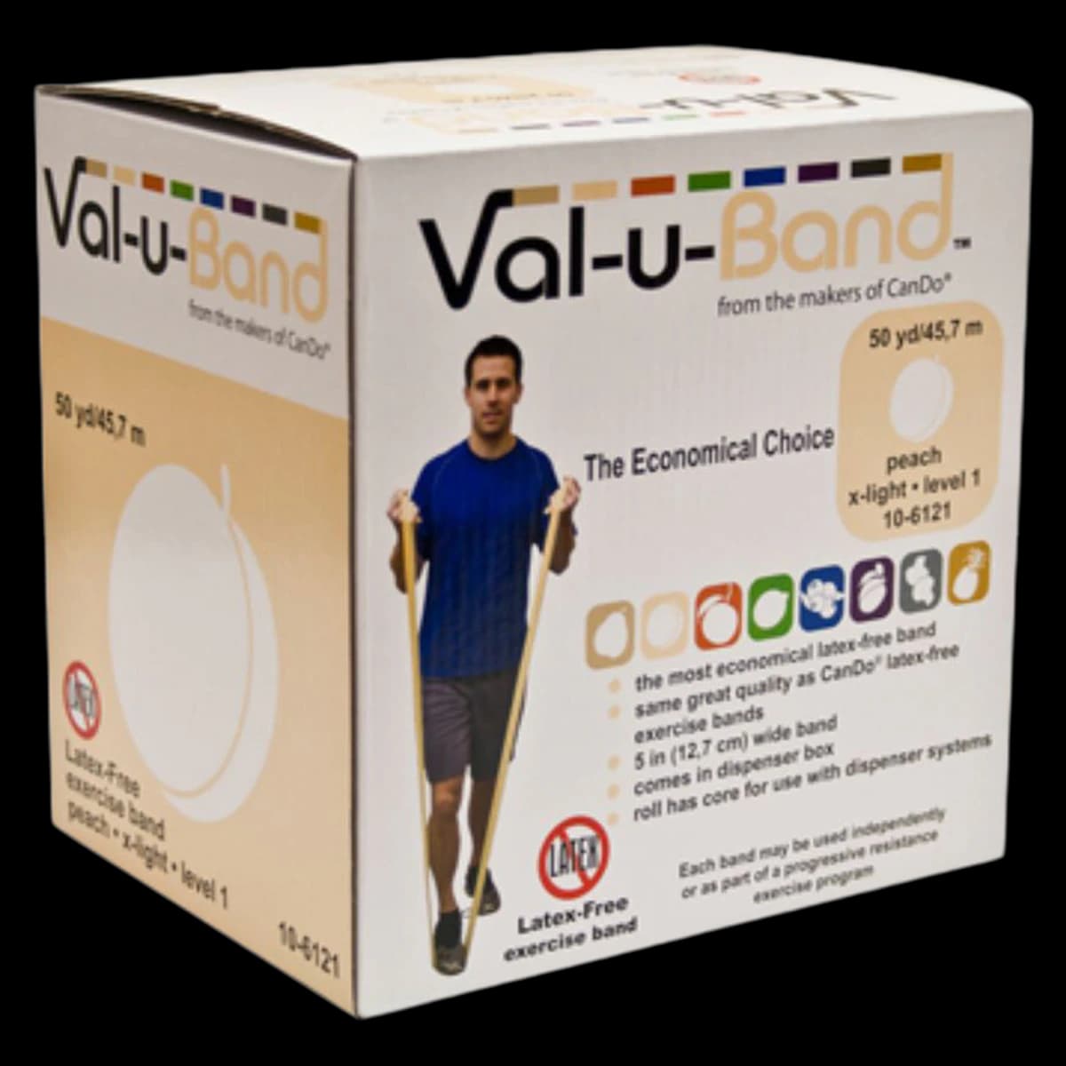 Val-u-Band Exercise Band, Peach, Level 1, 5" x 50 yd Roll - ValuBand LF Peach - Image 1