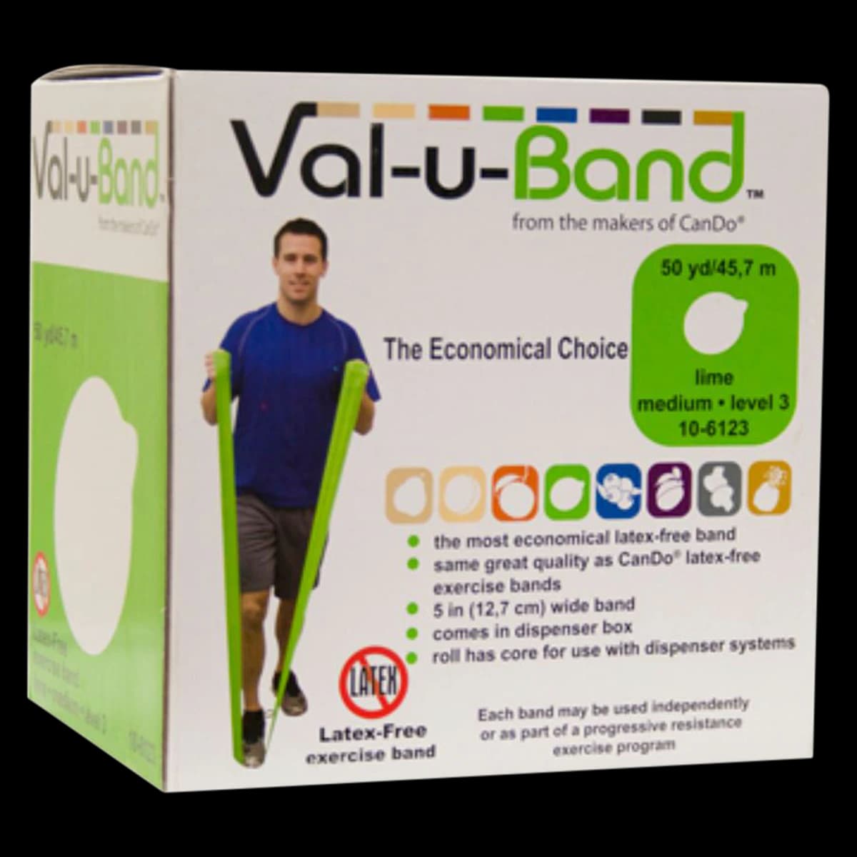 Val-u-Band Exercise Band, Lime, Level 3, 5" x 50 yd Roll - ValuBand LF Lime - Image 1