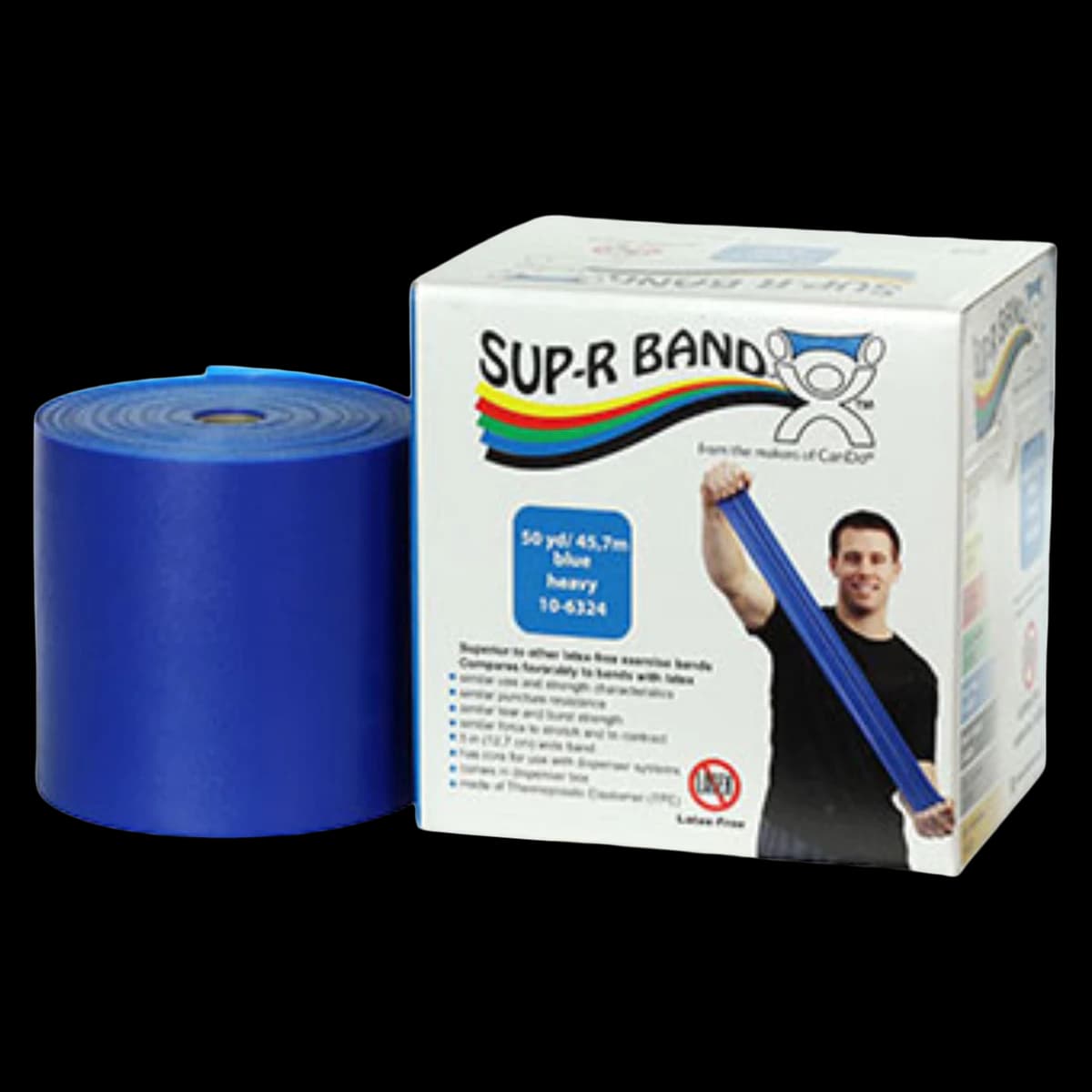 Fabrication Enterprises Sup-R Band Exercise Band, Blue, Heavy Resistance, 5" x 50 yd Roll - SupR Band LF Blue - Image 1
