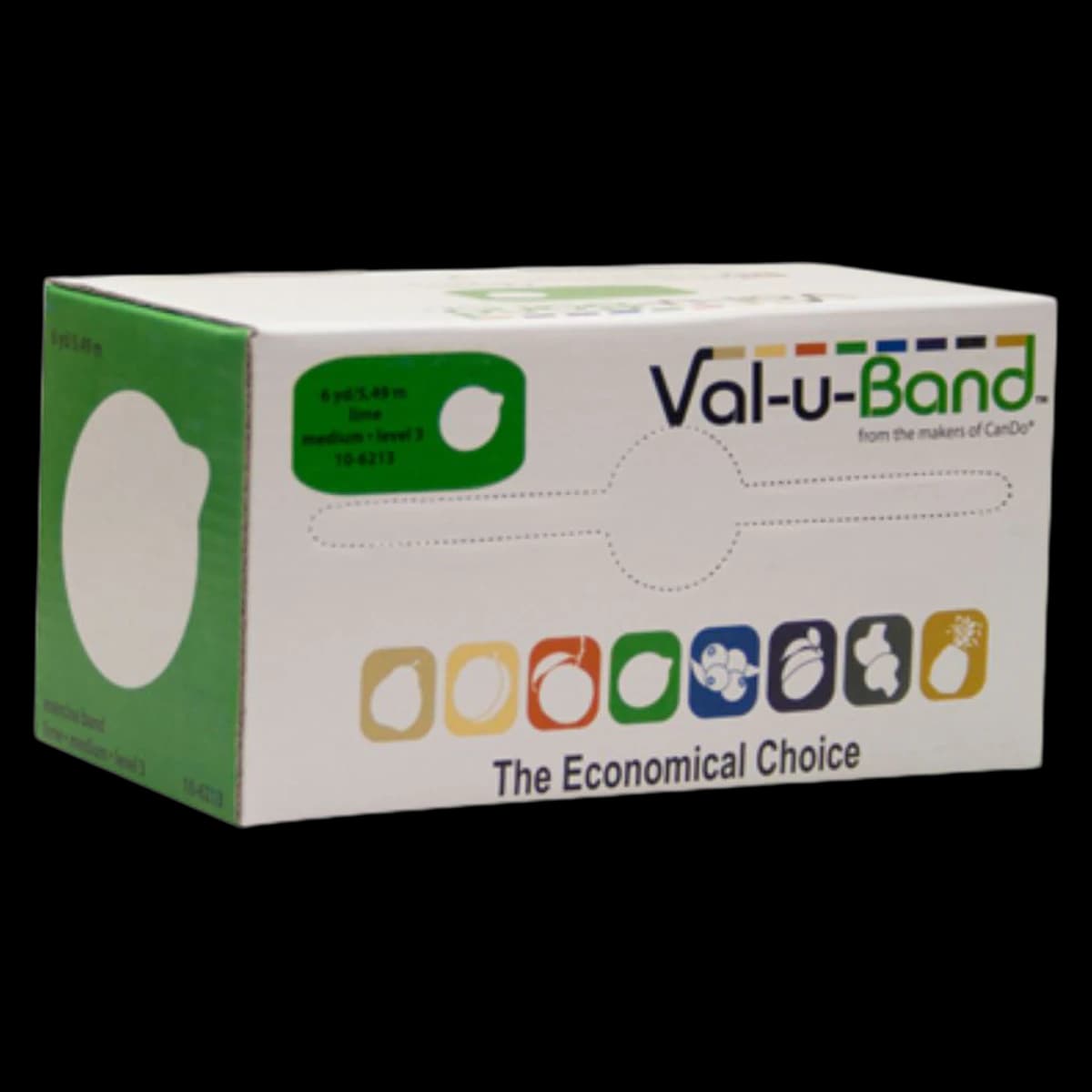 Val-u-Band Exercise Band, Lime, Level 3/7, 6 yd x 5 in - ValuBand Low Powder Lime - Image 1