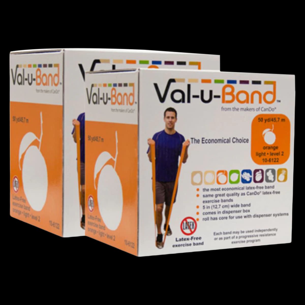 Val-u-Band Exercise Band, 50 yd x 5" Roll, Orange, Level 2 (Medium Resistance) - Band Exercise CanDo LF 50yds - Image 1