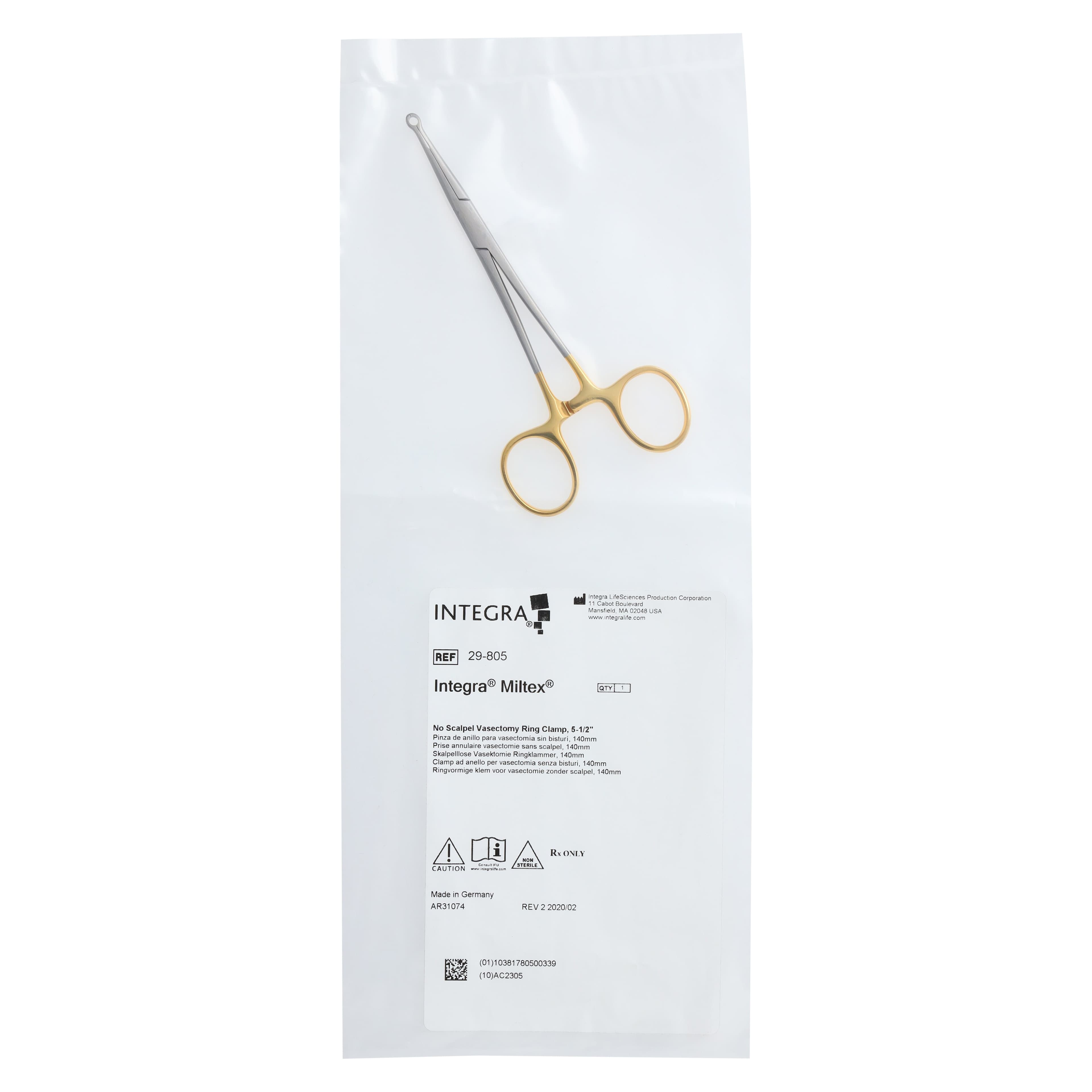 Miltex No-Scalpel Vasectomy Ring Clamp, 5-1/2", Stainless Steel, Reusable thumbnail 5