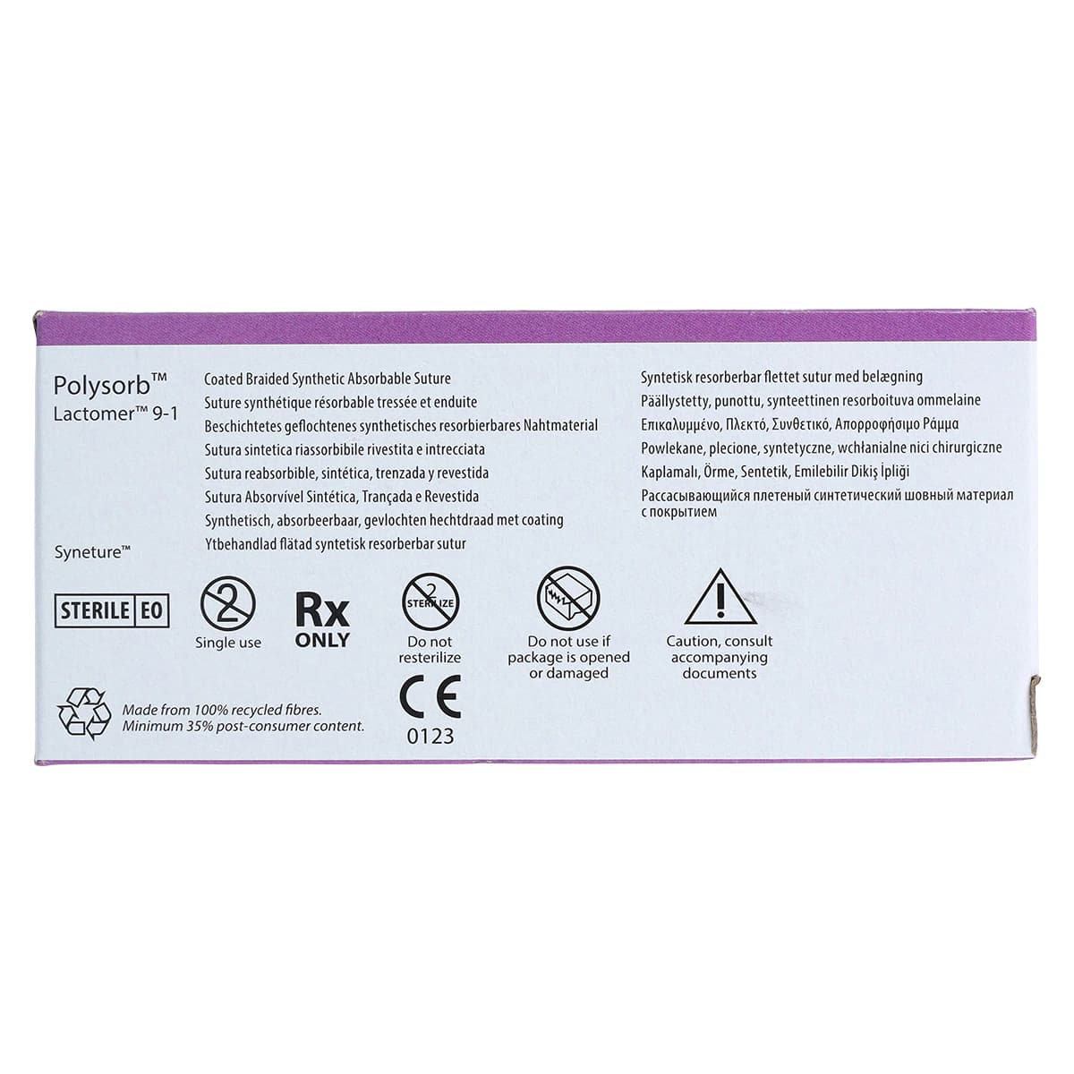 Medtronic Polysorb Absorbable Suture, 4-0, 18", P-24 Premium Reverse Cutting 1/2 Circle Needle 16mm, Undyed, 12/Case thumbnail 7