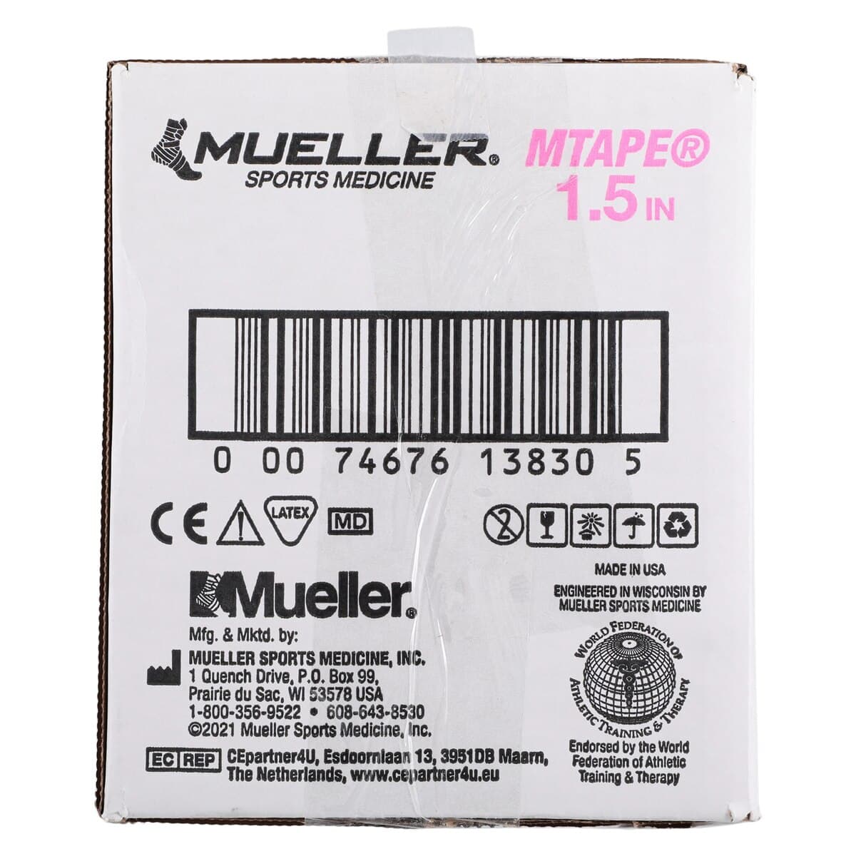 Mueller Sports Medicine M-Tape Trainers Tape, Cotton/Zinc Oxide, 1.5" x 10 yd, Pink, Non-Sterile, 32/Case thumbnail 4