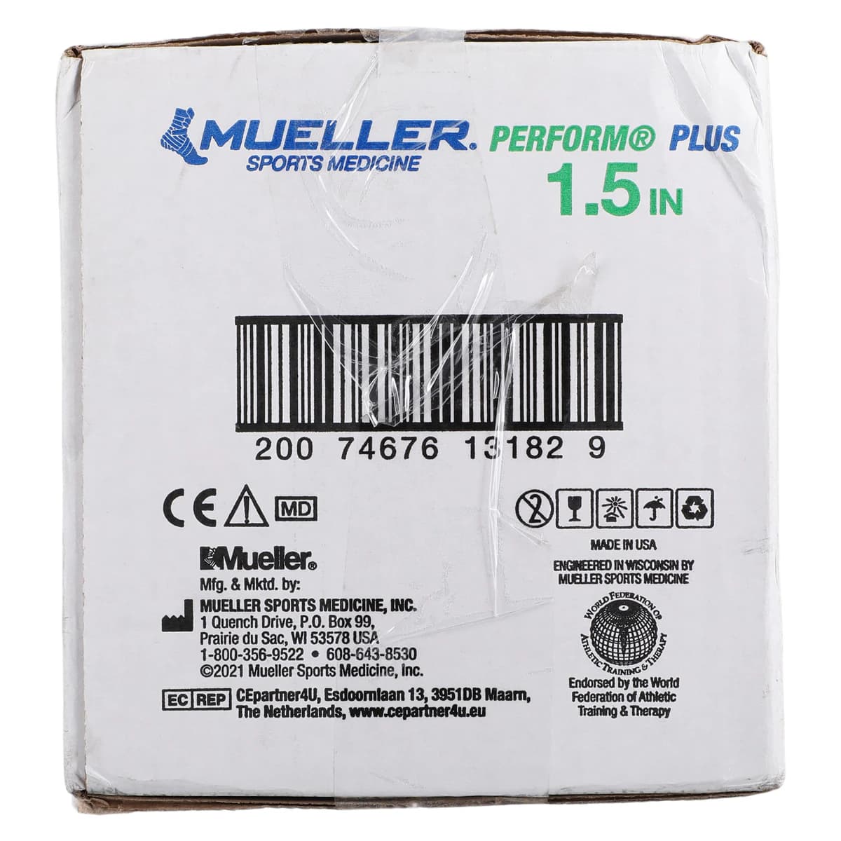 Mueller Sports Medicine Tape Perform PLUS, Cotton/Zinc Oxide, 1.5" x 15 yd, White, 32 Rolls/Case thumbnail 4