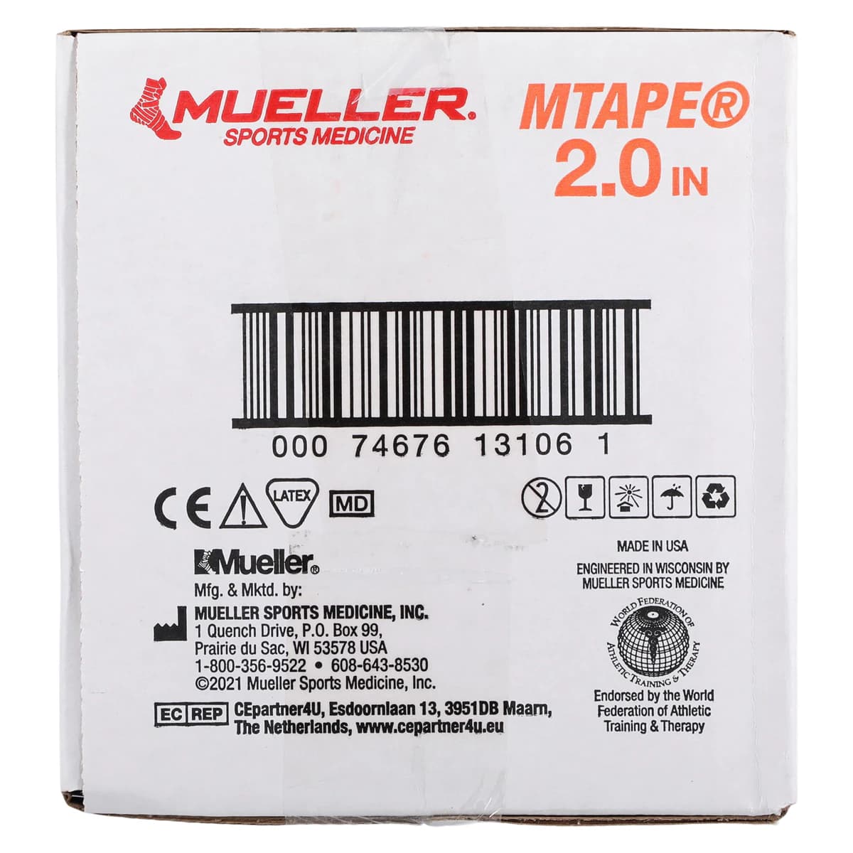 Mueller Sports Medicine Zinc Oxide Tape, Cotton, 2" x 15 yd, White, Non-Sterile, 24 Rolls/Case thumbnail 4