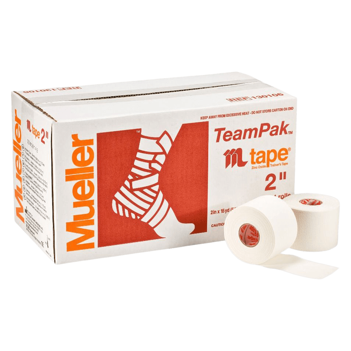 Mueller Sports Medicine Zinc Oxide Tape, Cotton, 2" x 15 yd, White, Non-Sterile, 24 Rolls/Case thumbnail 2