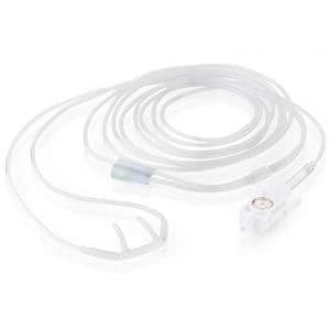 Respironics LoFlo CO2 Nasal Cannula, Adult, Clear, Disposable, 100" Tubing, Box of 10 - Cannula Nasal CO2 f/Loflo - Image 1