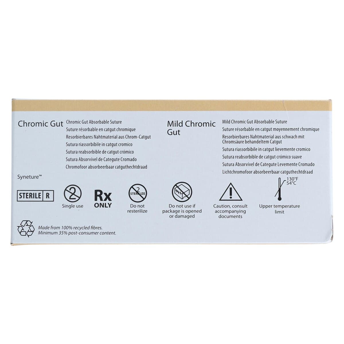 Surgigut Chromic Gut Suture, 3-0, 30", P-12 Premium Reverse Cutting 3/8 Circle Needle 19mm, Coated, Undyed, 12/Package thumbnail 7