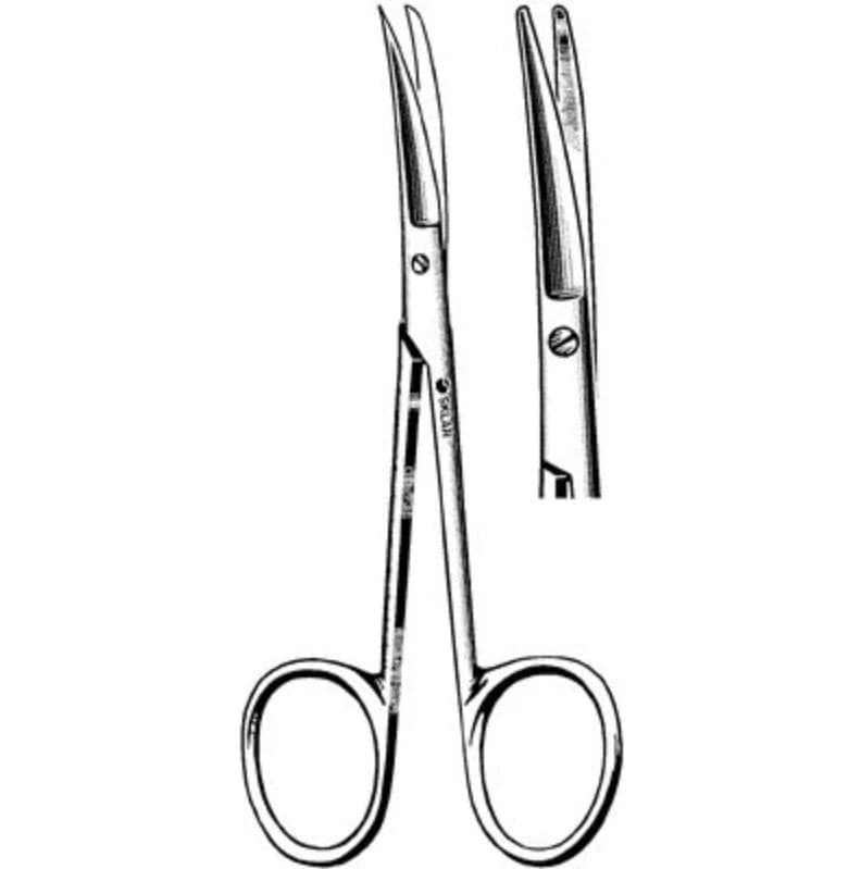 Sklar Knapp Iris Scissors, Curved, 4" Stainless Steel, Non-Sterile, Reusable, Each - Scissors Knapp Iris - Image 1