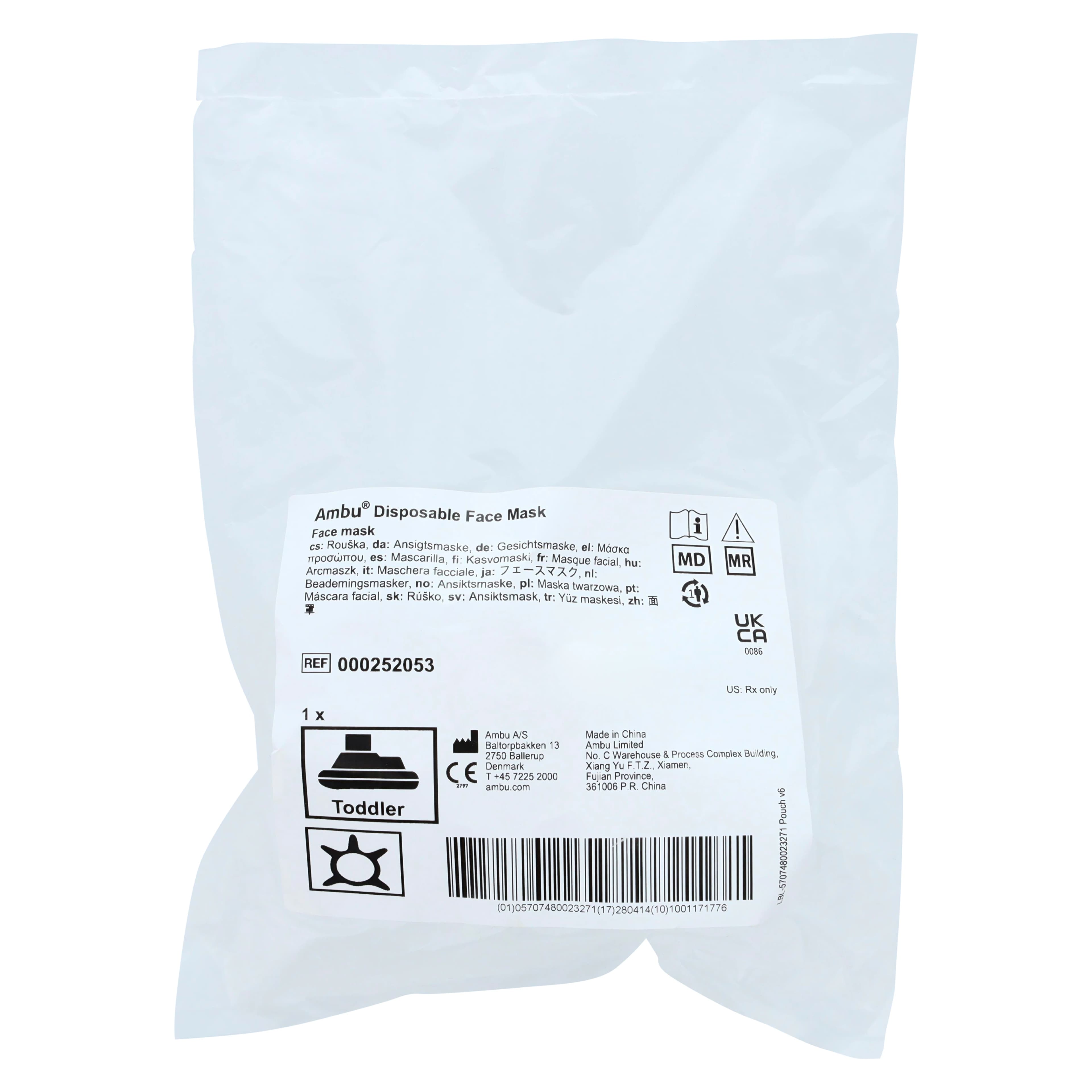 Ambu DuraClear Oxygen/Ventilator Face Mask, Toddler, Disposable, 20/Box thumbnail 6