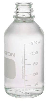 Wheaton Media Bottle, Borosilicate Glass, Clear, 250mL, Graduated, No Cap, 48/Package thumbnail 2