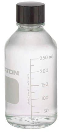 Wheaton Media Bottle, Borosilicate Glass, LDPE-Lined Phenolic Cap, Clear, 250mL, Graduations/Marking Patch, 48/Pk thumbnail 2