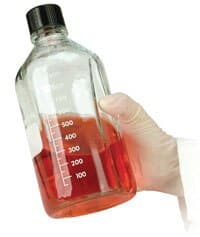 Wheaton Media Bottle, Borosilicate Glass, Rubber-Lined Phenolic Cap, Clear, 250mL, Graduations/Marking Patch, 48/Pk thumbnail 2
