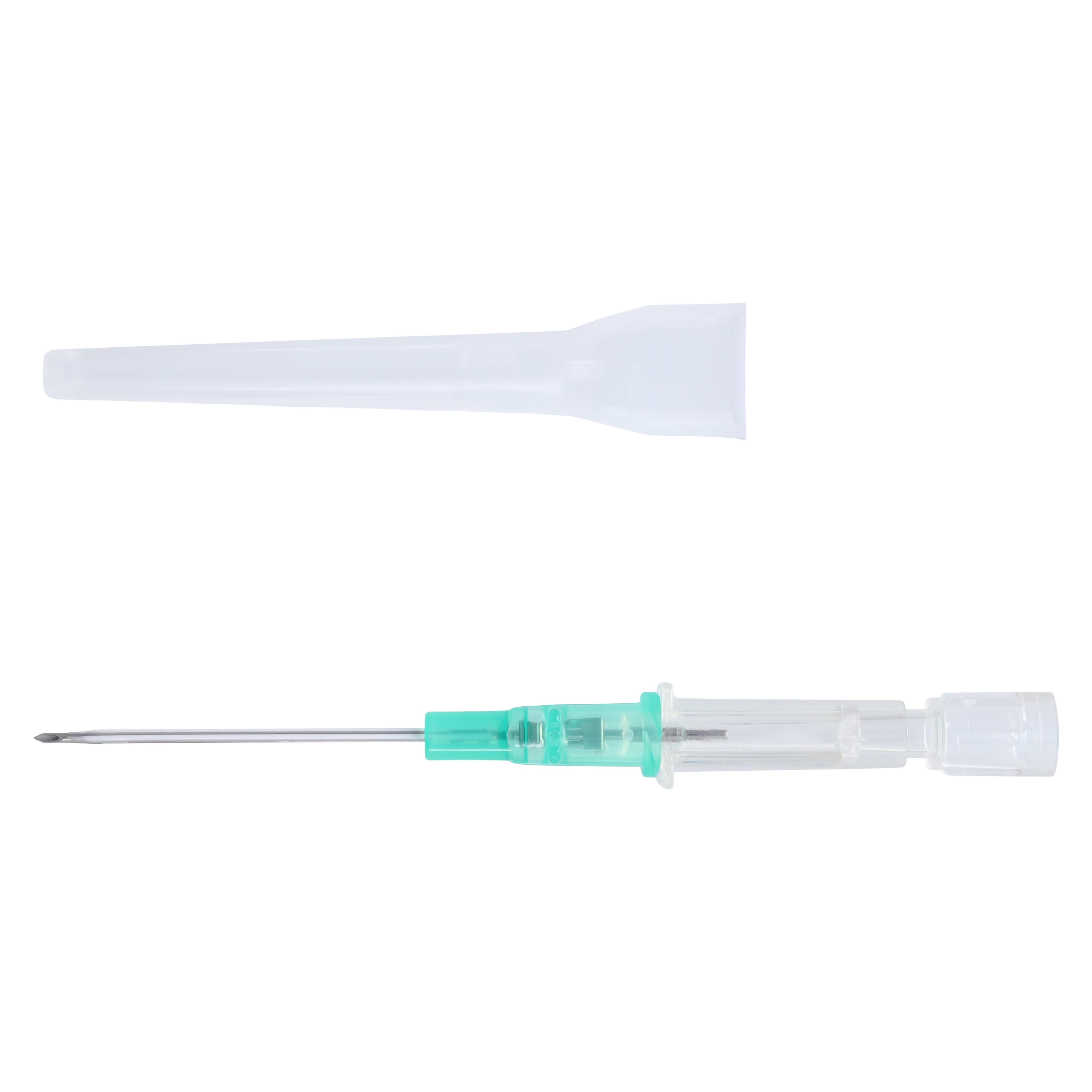 Introcan Safety IV Catheter, 18 Gauge, 1-1/4", Teflon, Non-DEHP/Non-PVC, Sterile, Green, Straight, 50/Box - Introcan Safety Cath Straight - Image 1