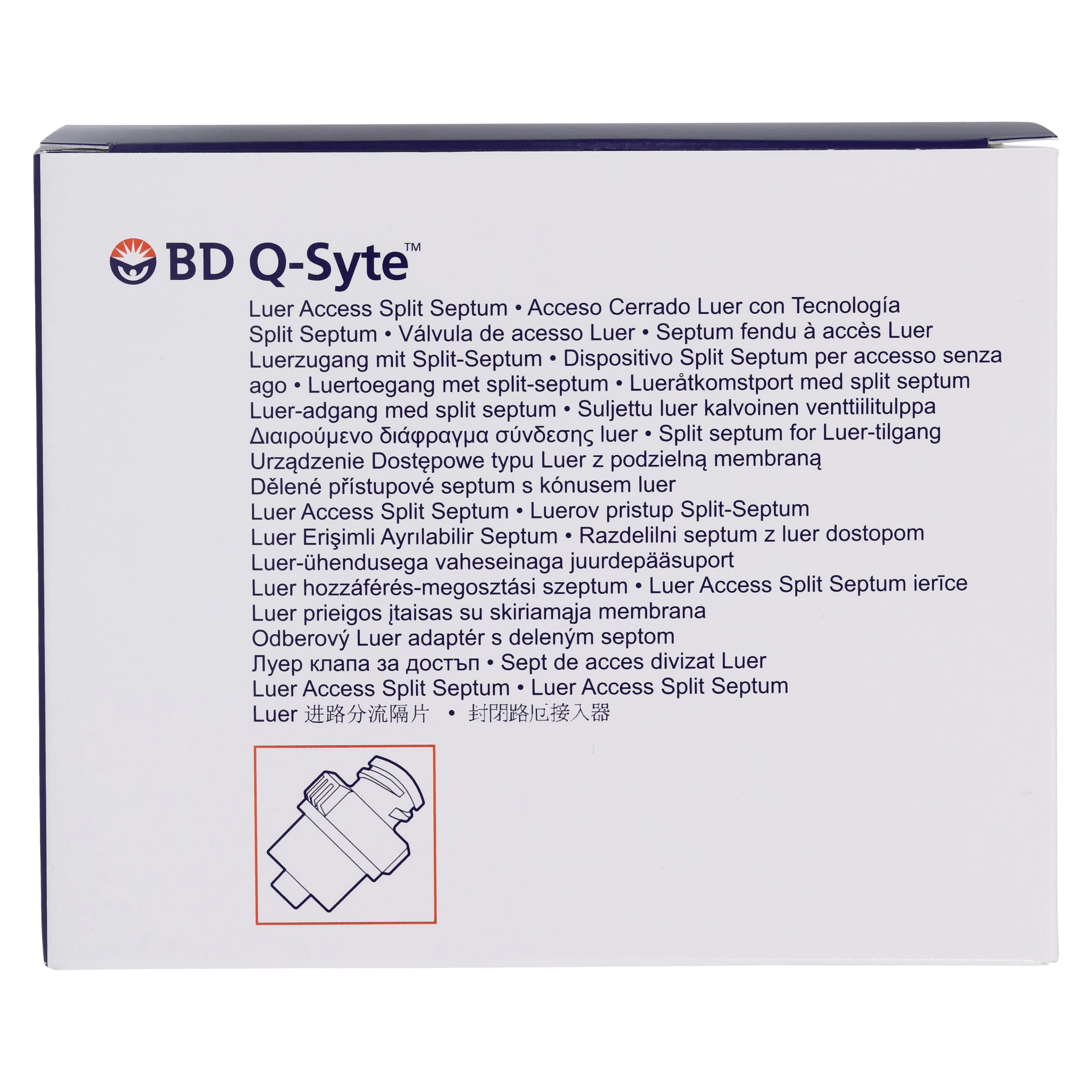 BD Q-Syte Luer Access Split-Septum Device, Needleless, 0.1 mL, Sterile, PVC-Free, Latex-Free, 50/Box thumbnail 5