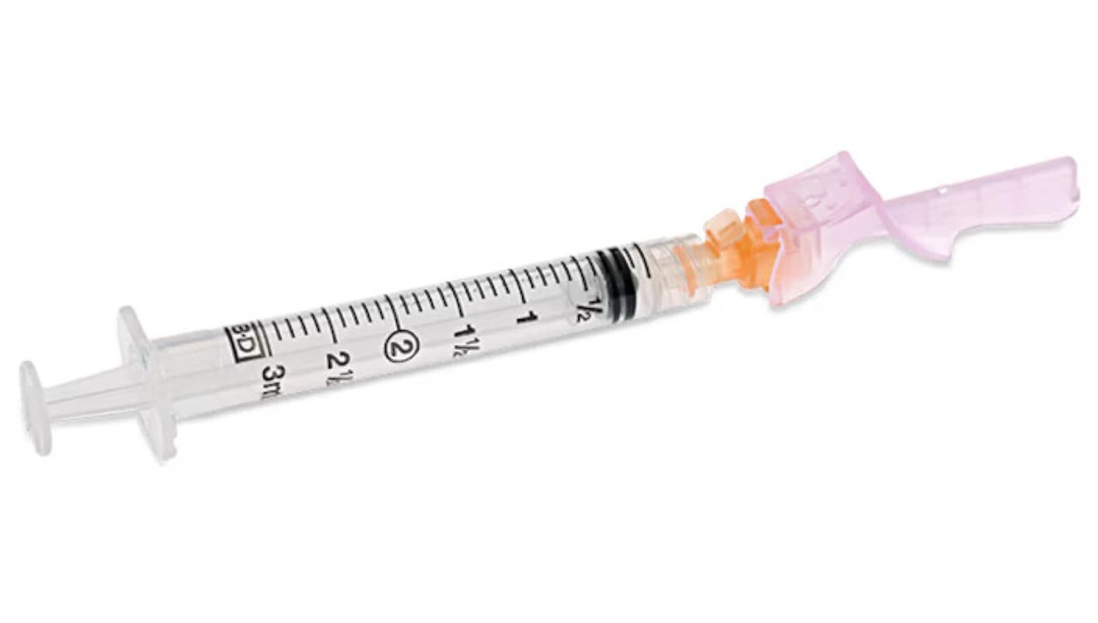 Eclipse Syringe with Needle, 3cc, 25G x 5/8", Blue, Sterile, Safety, 50/Box - Eclipse Syringe w/Needle 3cc - Image 1