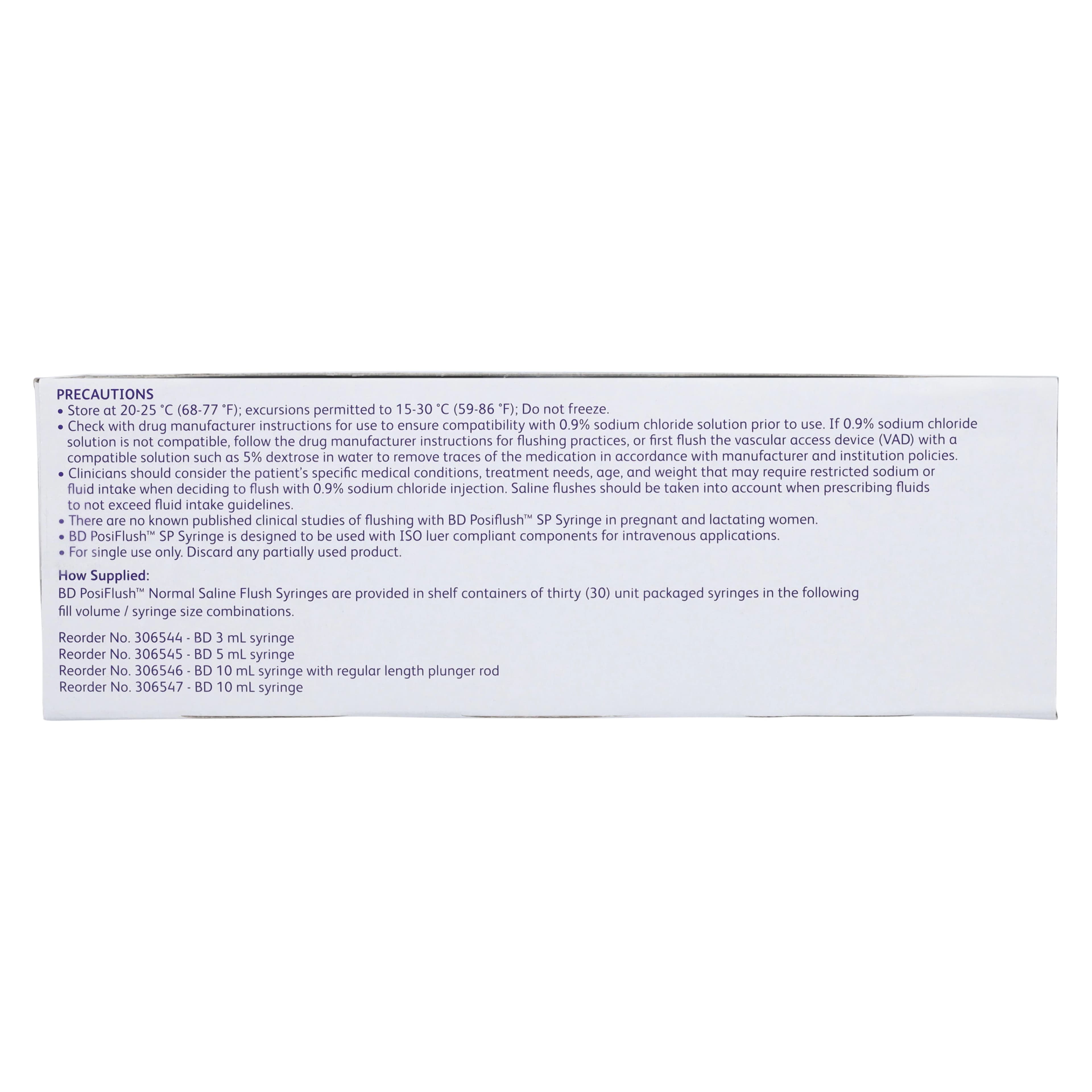 BD PosiFlush Saline IV Flush Syringe, 0.9% Sodium Chloride, 10 mL, 30/Package thumbnail 9