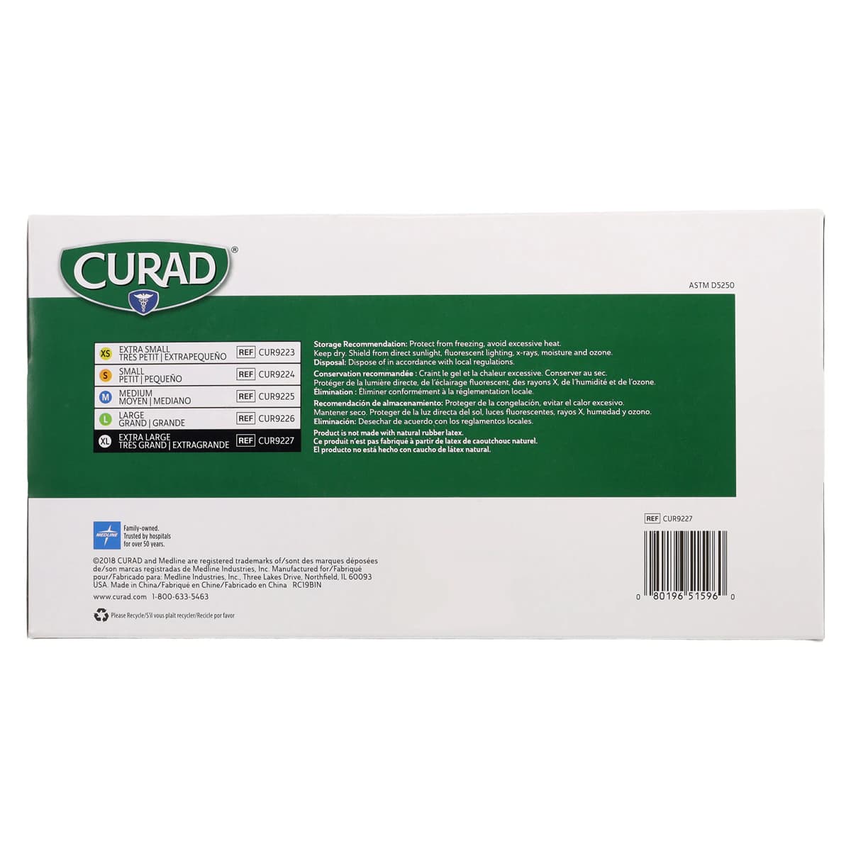 Curad Stretch Powder Free Vinyl Exam Gloves, X-Large, Cream, Non-Sterile, 150/Box, CUR9227 thumbnail 4