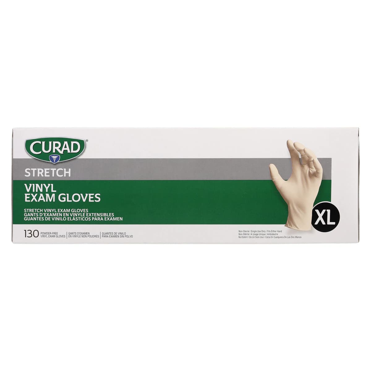 Curad Stretch Powder Free Vinyl Exam Gloves, X-Large, Cream, Non-Sterile, 150/Box, CUR9227 thumbnail 2